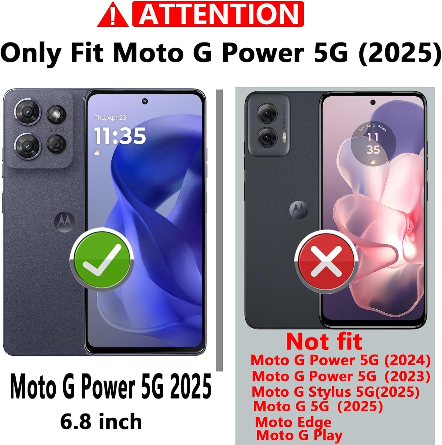 for Moto G Power 5G 2025 Case,with Camera Lens Cover HD Screen Protector,[Military Grade] Car Mount Kickstand Shockproof Protective Case for Motorola G Power 5G 2025, Black