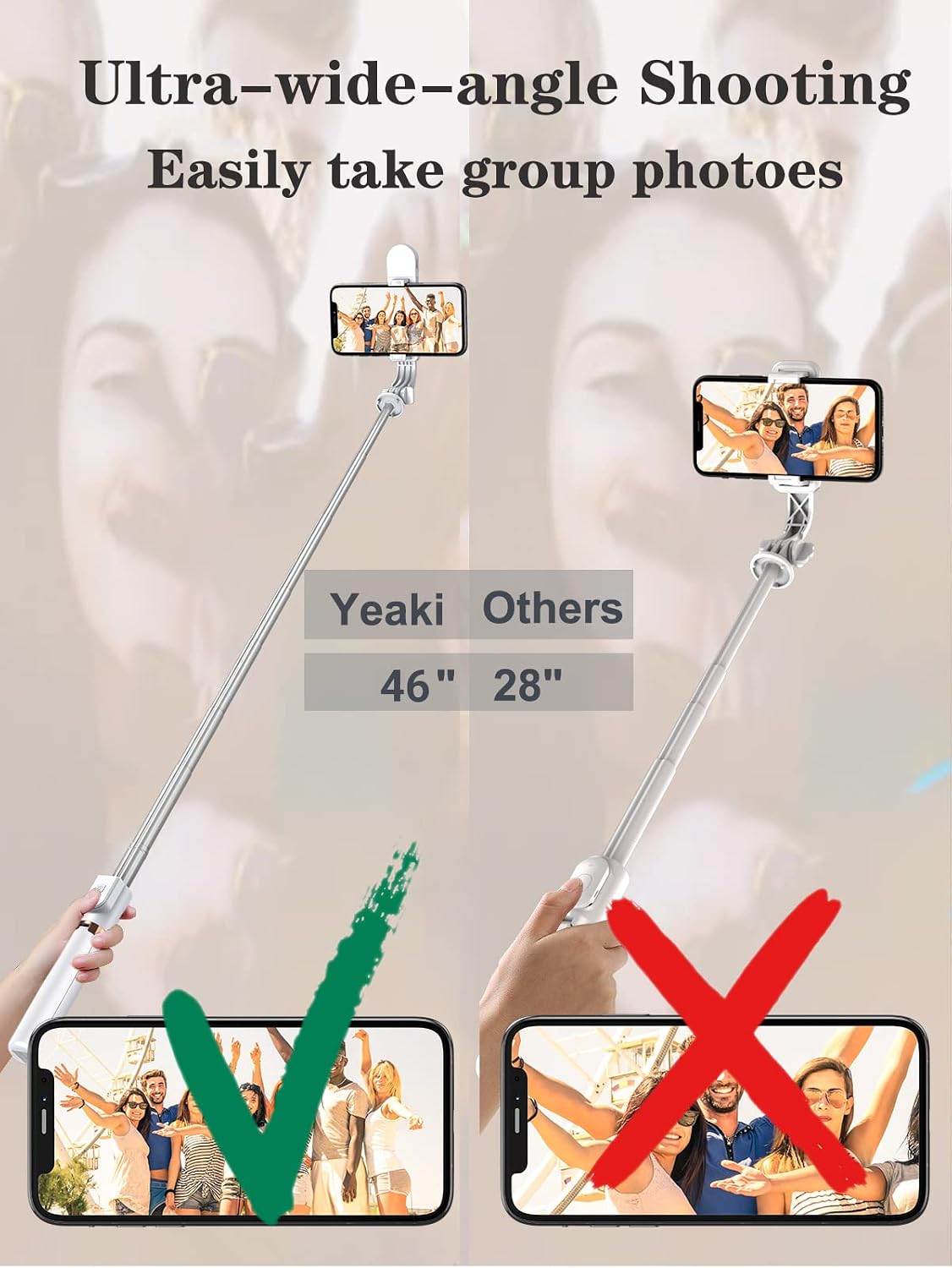 Selfie Stick Tripod with Wireless Remote, 46'' Cellphone Selfie Stick Tripod with LED Fill Light, for iPhone 16/15/14/14 pro/13/13 Pro/12/11/11 Pro/XS Max/XS/XR/X/8/7 and Android Smartphone(Upgrade)