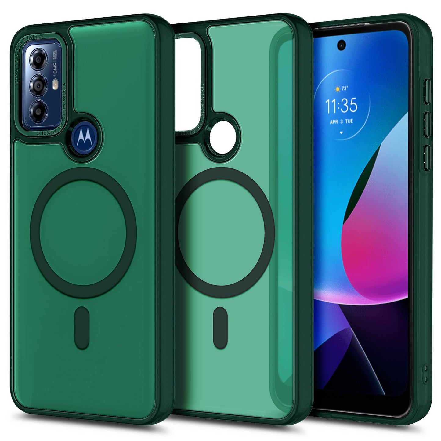 YZB Magnetic for Motorola Moto G Power-5G-2024 Case, Black | Compatible with MagSafe, Translucent Matte Scratch-Resistant Back, Military-Grade Protection Shockproof Slim Phone Cover