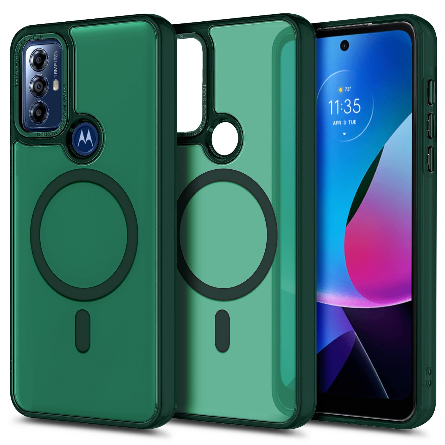 YZB Magnetic for Motorola Moto G Power-5G-2024 Case, Black | Compatible with MagSafe, Translucent Matte Scratch-Resistant Back, Military-Grade Protection Shockproof Slim Phone Cover