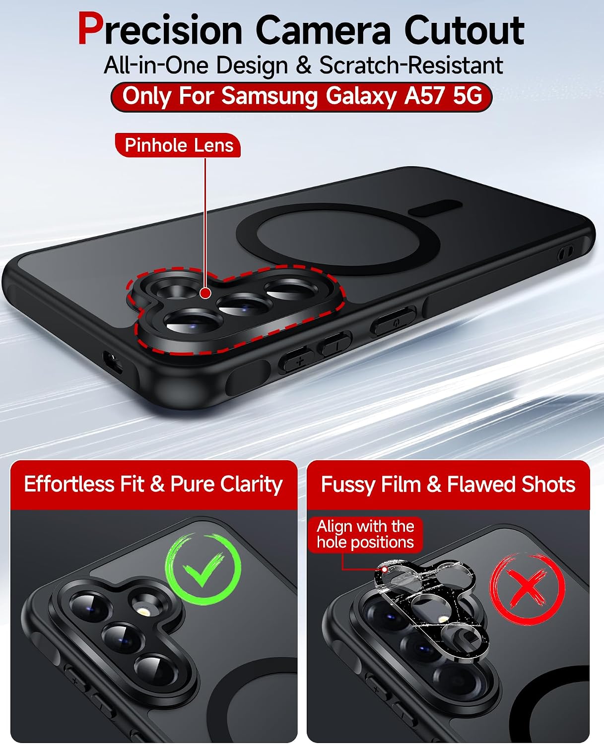 LeYi for Samsung Galaxy A57-5G Phone Case: MagSafe Fit 2 X Screen Protector