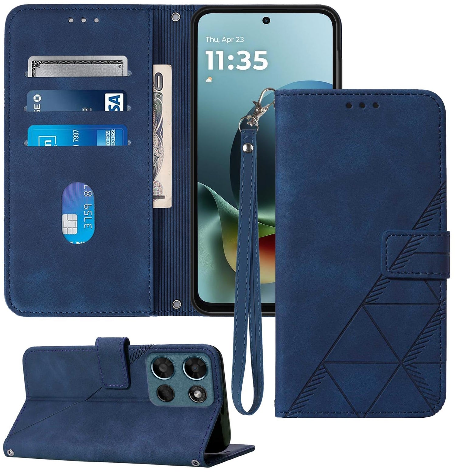 for Moto G Power 2026 Case Wallet, Card Holder Slots, Wrist Strap, TPU Interior Phone Protective, Stand PU Leather Flip Cases Cover for Moto G Power - 2026 (Black)