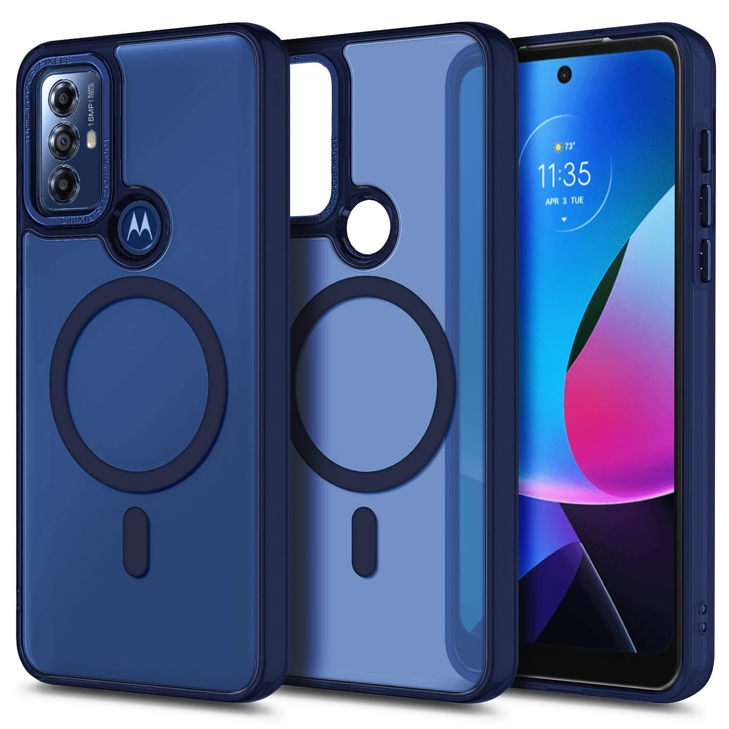 YZB Magnetic for Motorola Moto G Power-5G-2024 Case, Black | Compatible with MagSafe, Translucent Matte Scratch-Resistant Back, Military-Grade Protection Shockproof Slim Phone Cover