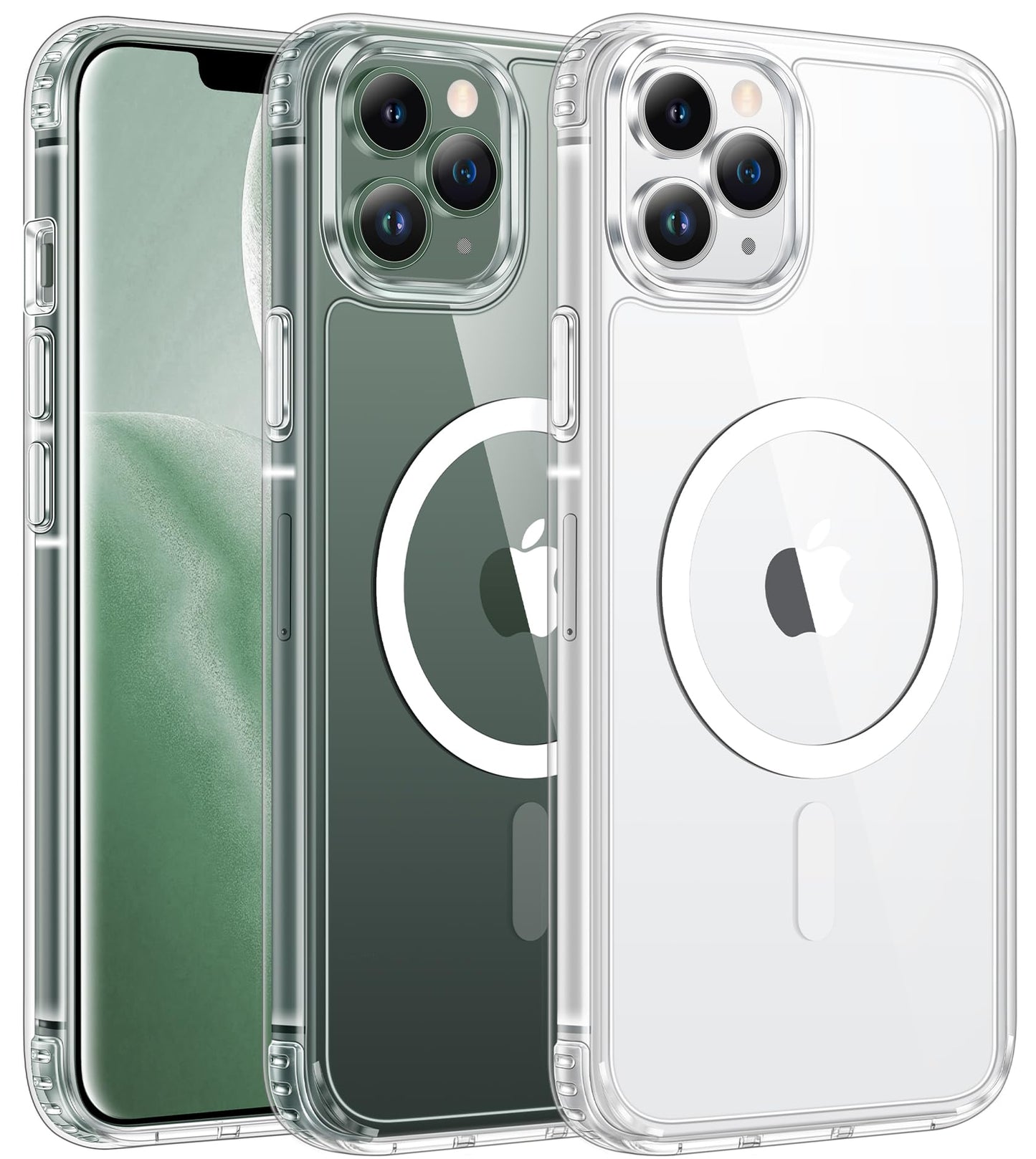 FNTCASE for iPhone 17 Case Clear: Magnetic Phone Cases with Screen Protector Drop Proof Compatible with Magsafe Slim Anti Yellowing Rugged Shockproof Protective Transparent Cell Cover (A-Clear)