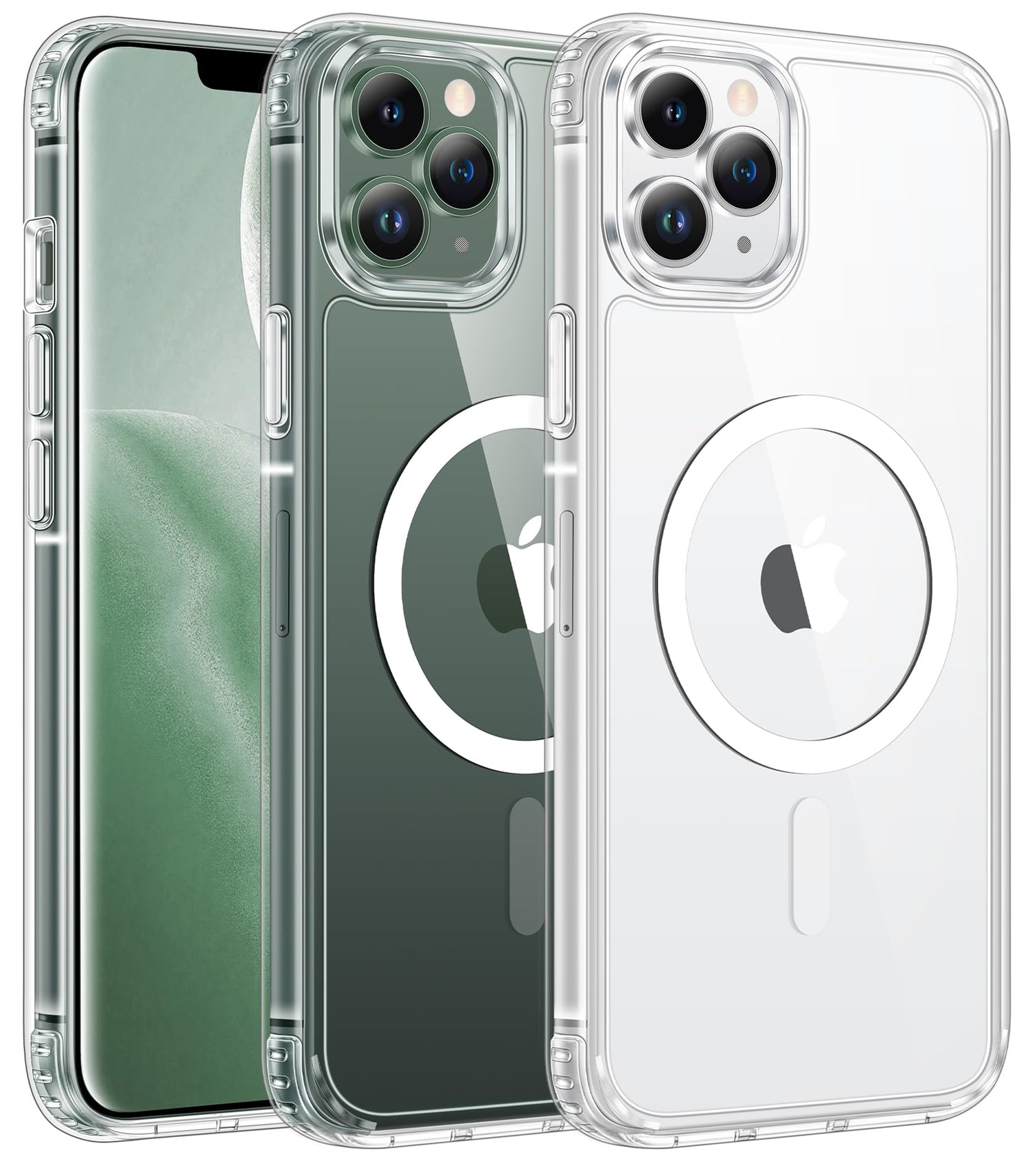 FNTCASE for iPhone 17 Case Clear: Magnetic Phone Cases with Screen Protector Drop Proof Compatible with Magsafe Slim Anti Yellowing Rugged Shockproof Protective Transparent Cell Cover (A-Clear)
