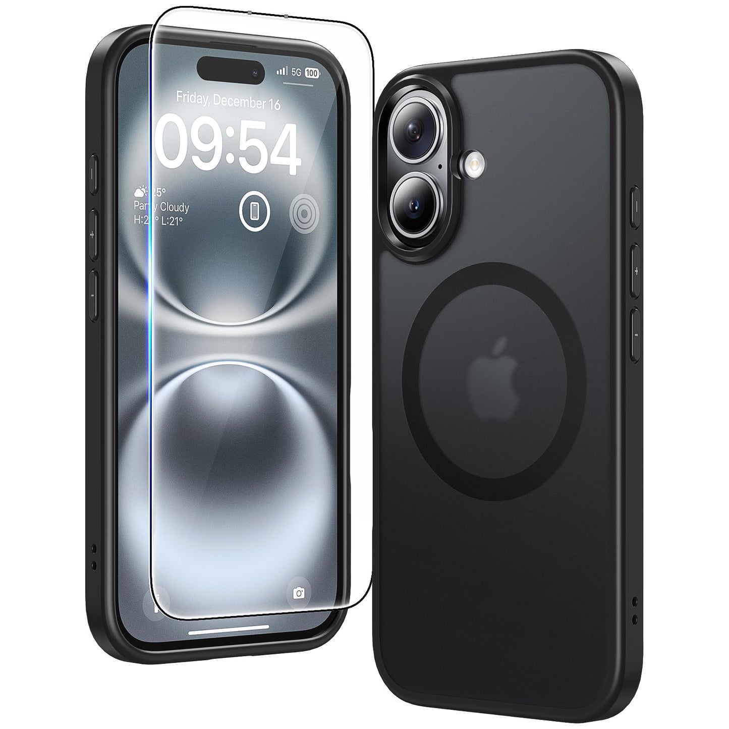 TAURI for iPhone 17 Case, Anti-Yellowing with Screen Protector, Military-Grade Protection Shockproof Slim Phone Case for iPhone 17, Clear