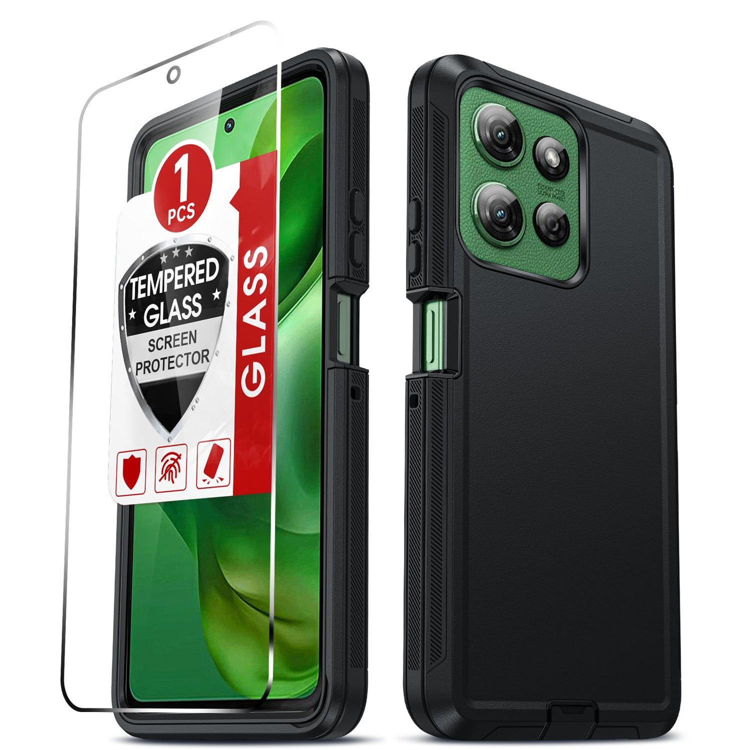 LeYi for Moto G-Power-2025 Case 5G:【NOT FIT G 5G 2025】 Motorola G Power 2025 Case with Tempered Glass Screen Protector, 3 in 1 Rugged Cover, Military Grade Shockproof Cell Phone Funda, Teal
