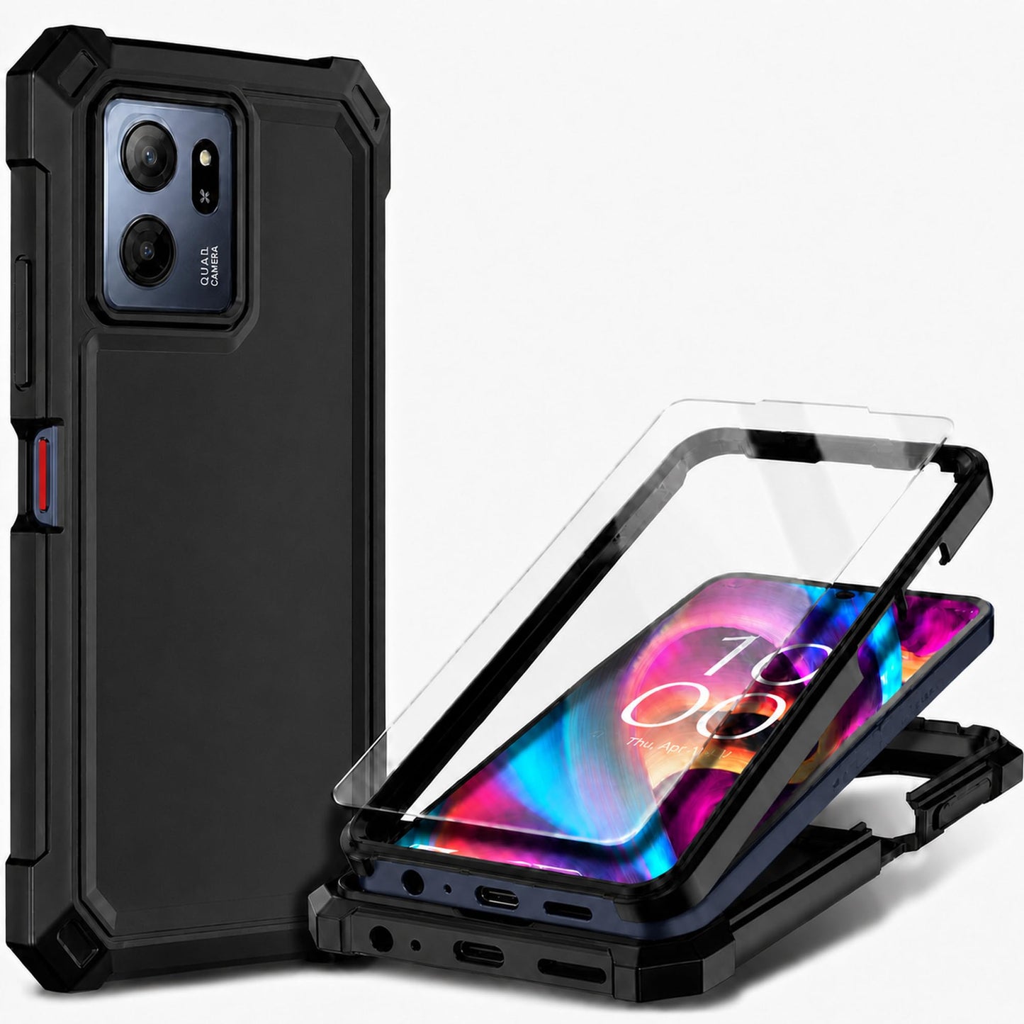 for TCL NXTPAPER 70 Pro Case, Shockproof Cover, Glitter Aqua/Purple