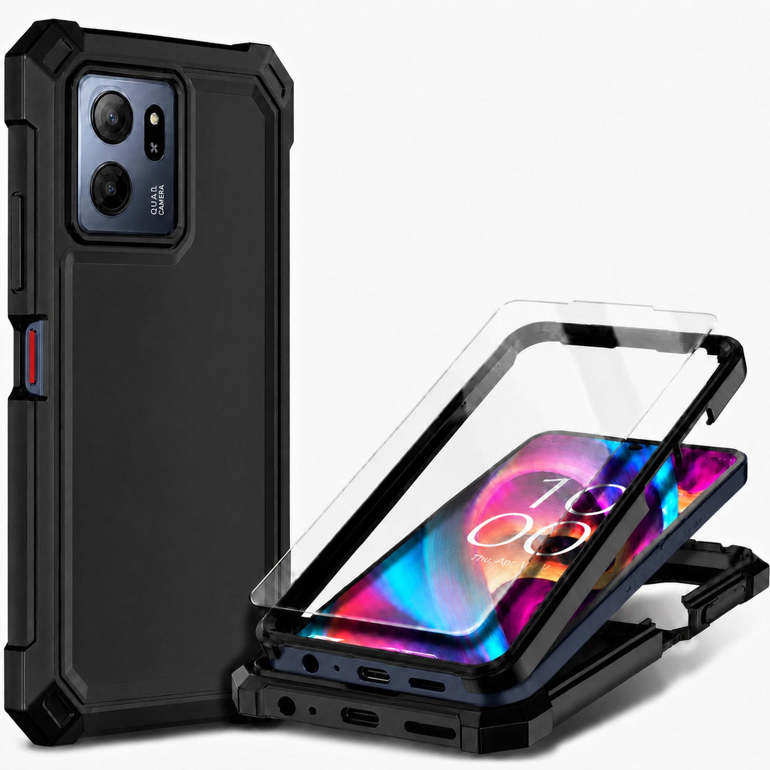 for TCL NXTPAPER 70 Pro Case, Shockproof Cover, Glitter Aqua/Purple