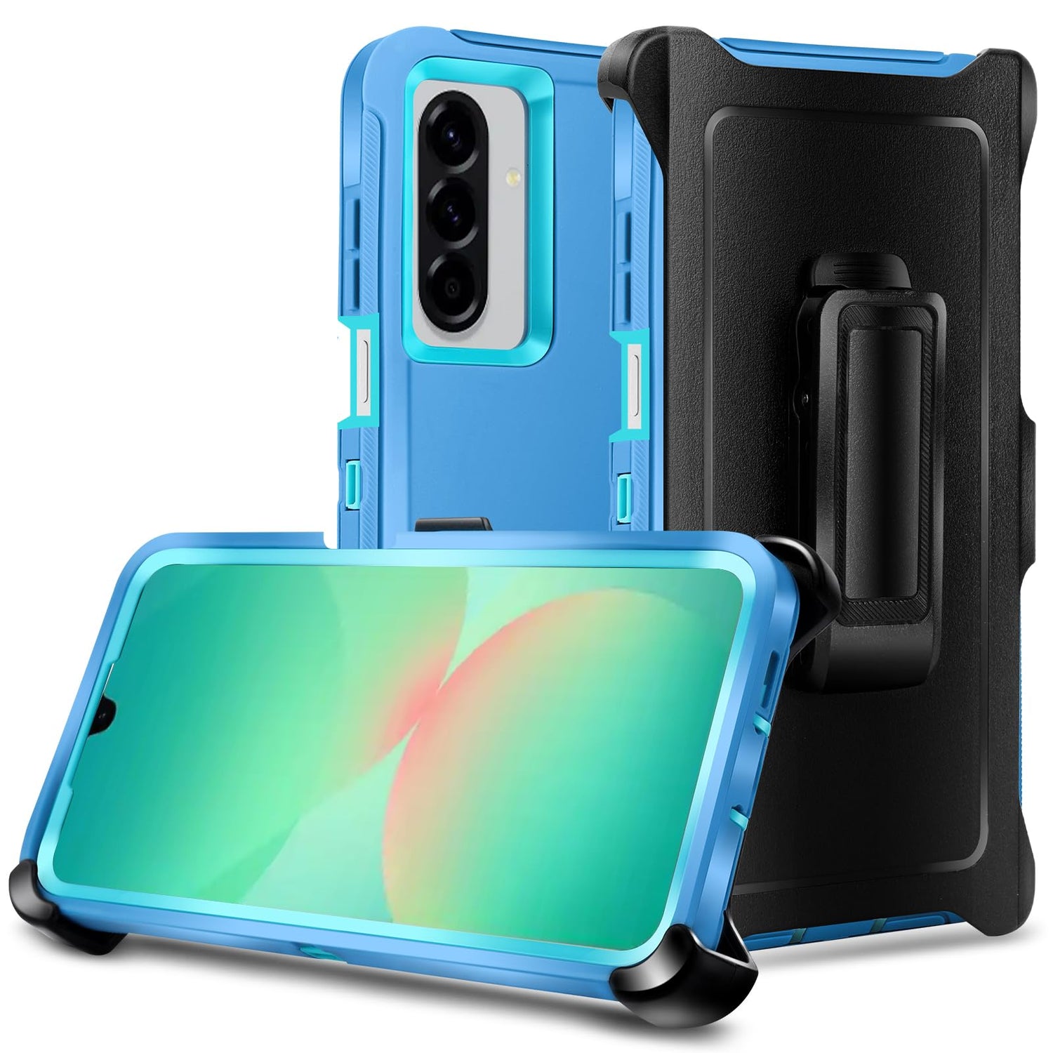 Belt Clip Case for Samsung Galaxy A25 (6.5"), 3 in 1 Full Body Shockproof Heavy Duty Military Grade Tough Durable Protection Case for Samsung Galaxy A25 5G 2024 Release