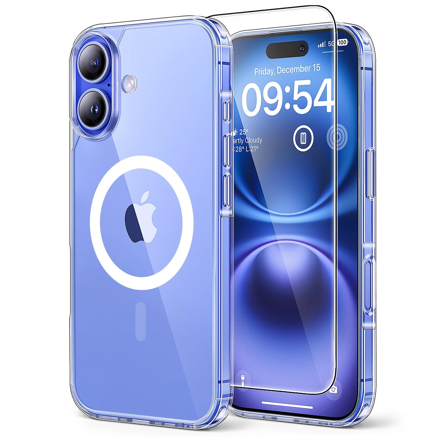 TAURI for iPhone 17 Case, Anti-Yellowing with Screen Protector, Military-Grade Protection Shockproof Slim Phone Case for iPhone 17, Clear