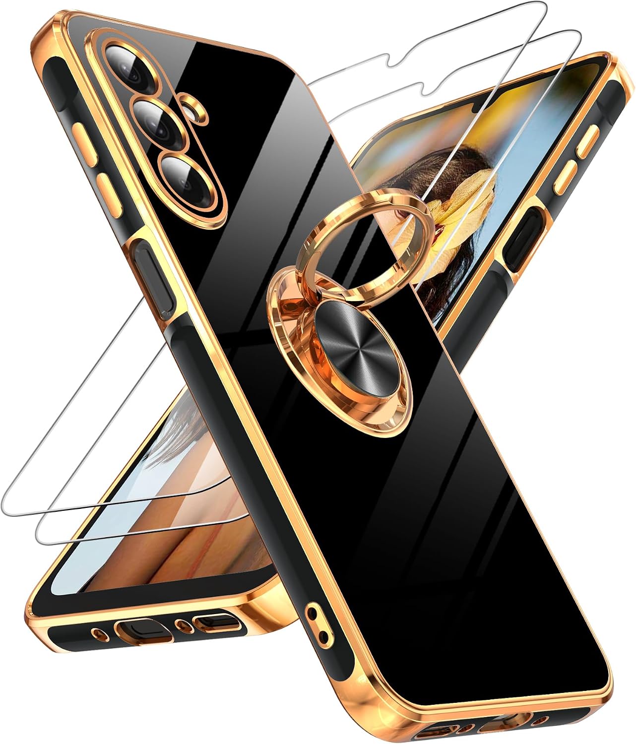 LeYi for Samsung Galaxy A26-5G Phone Case 360° Magnetic Kickstand, Black