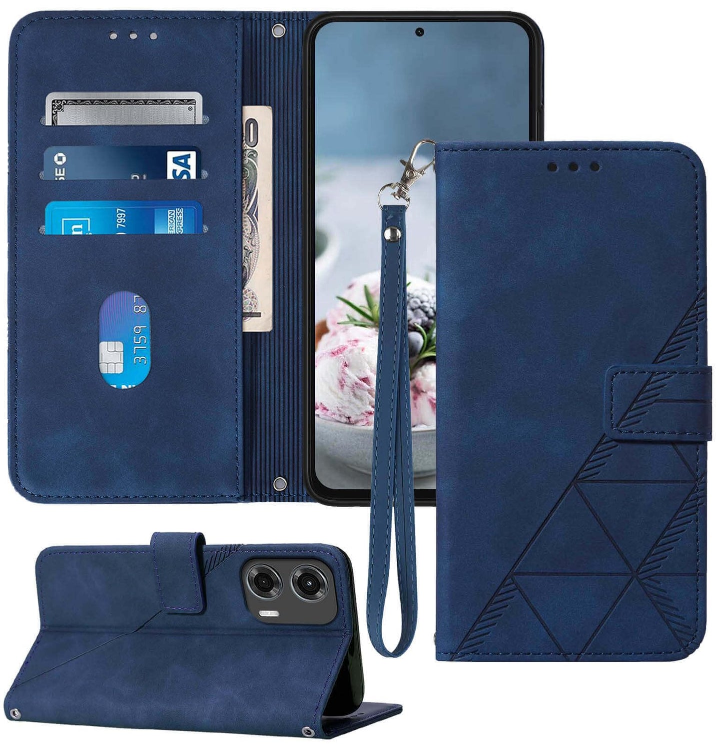 for Moto G Power 5G 2024 Case Wallet, Card Holder Slots, Wrist Strap, TPU Interior Protective, Stand PU Leather Flip Cover for Moto G Power 5G 2024 (Black)
