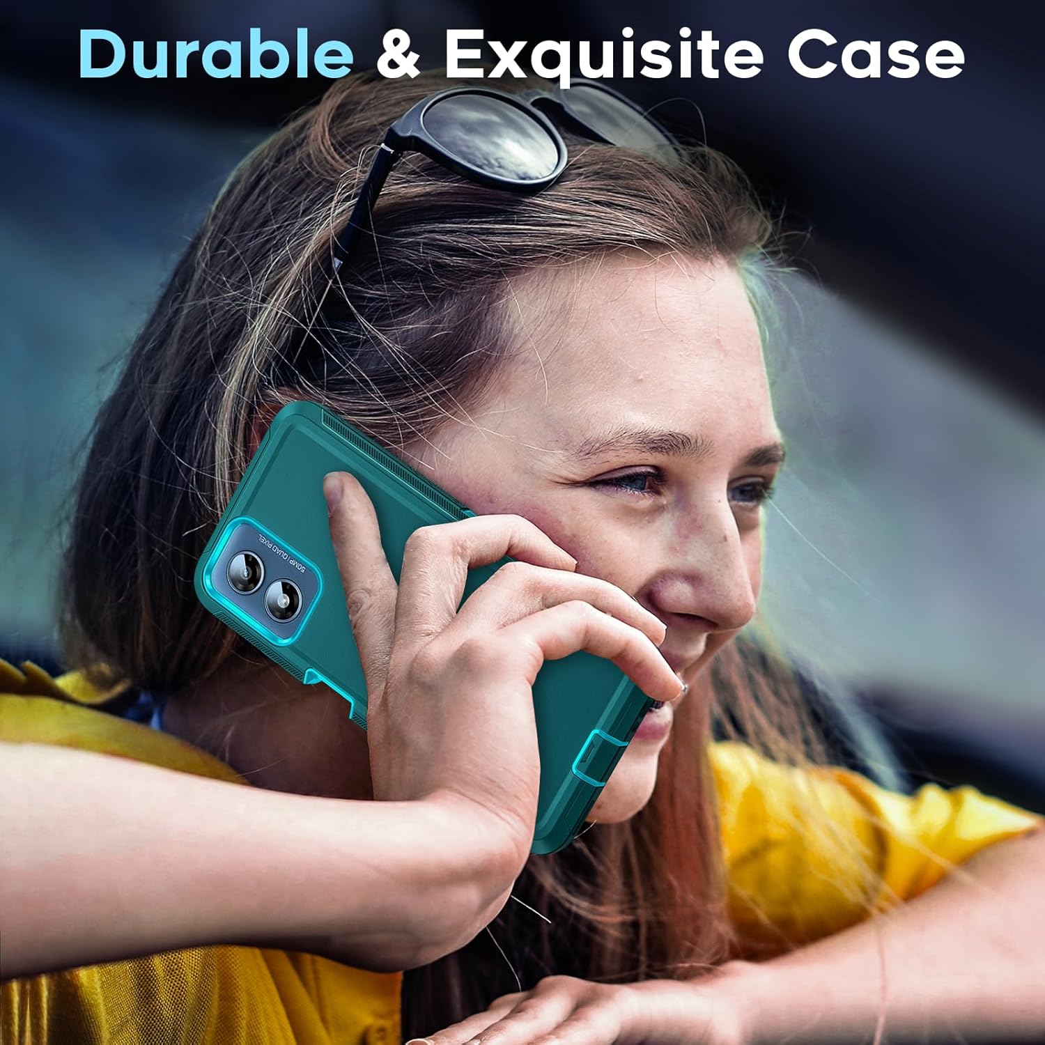 LeYi Compatible for Moto-G-Play-2024 Case 4G: Motorola G Play 2024 Phone Case 4G [Not Fit G Play 5G 2024] with 2 Pack HD Screen Protectors, Heavy Duty 3 in 1 Shockproof Protective Funda, Teal