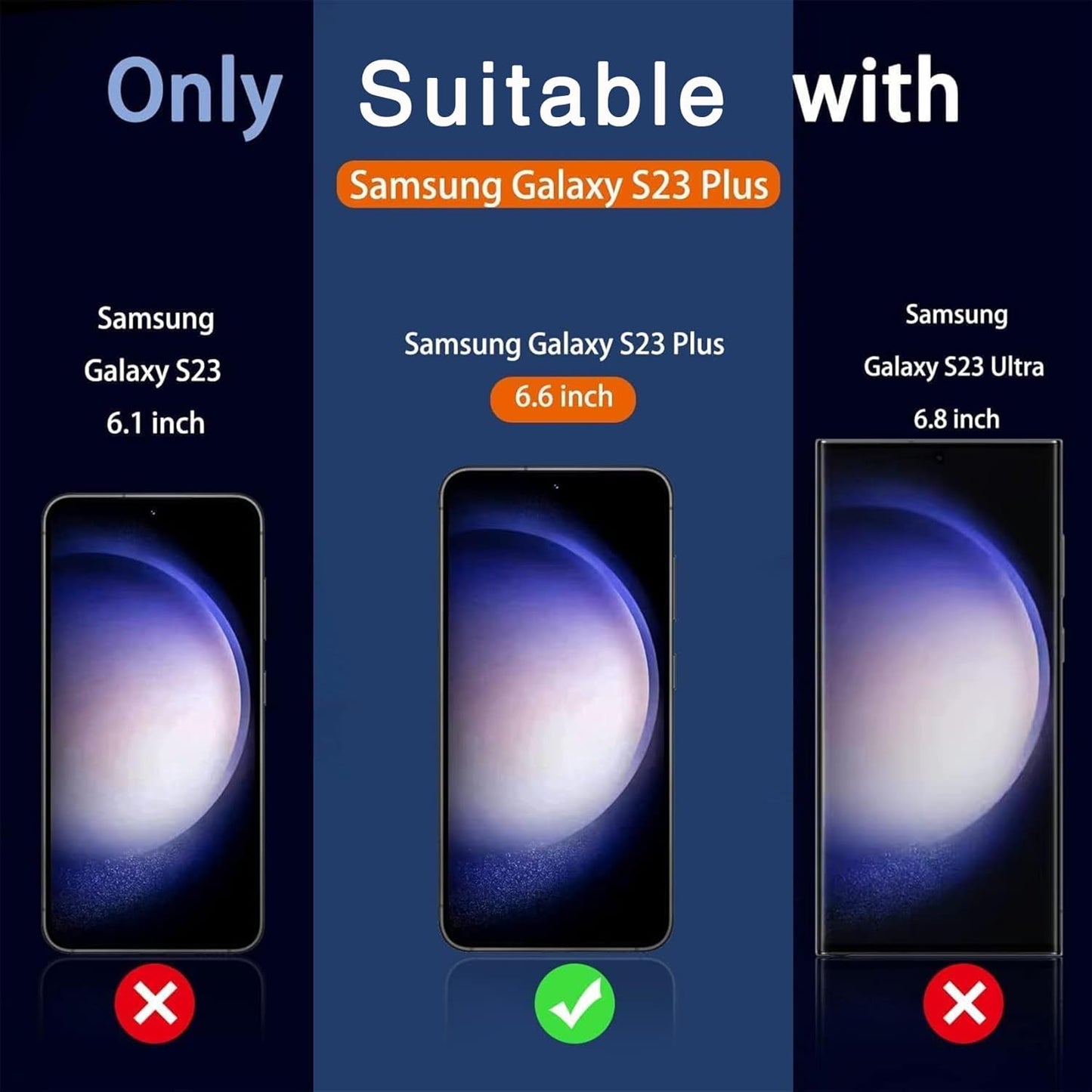 Milomdoi [3+3 Pack] for Samsung Galaxy S23 Plus S23+ Privacy Screen Protector Tempered Glass Accessories 3 Pack Privacy Screen Samsung Galaxy S23 Plus S23+ 3 Pack Camera Lens protector Case Friendly