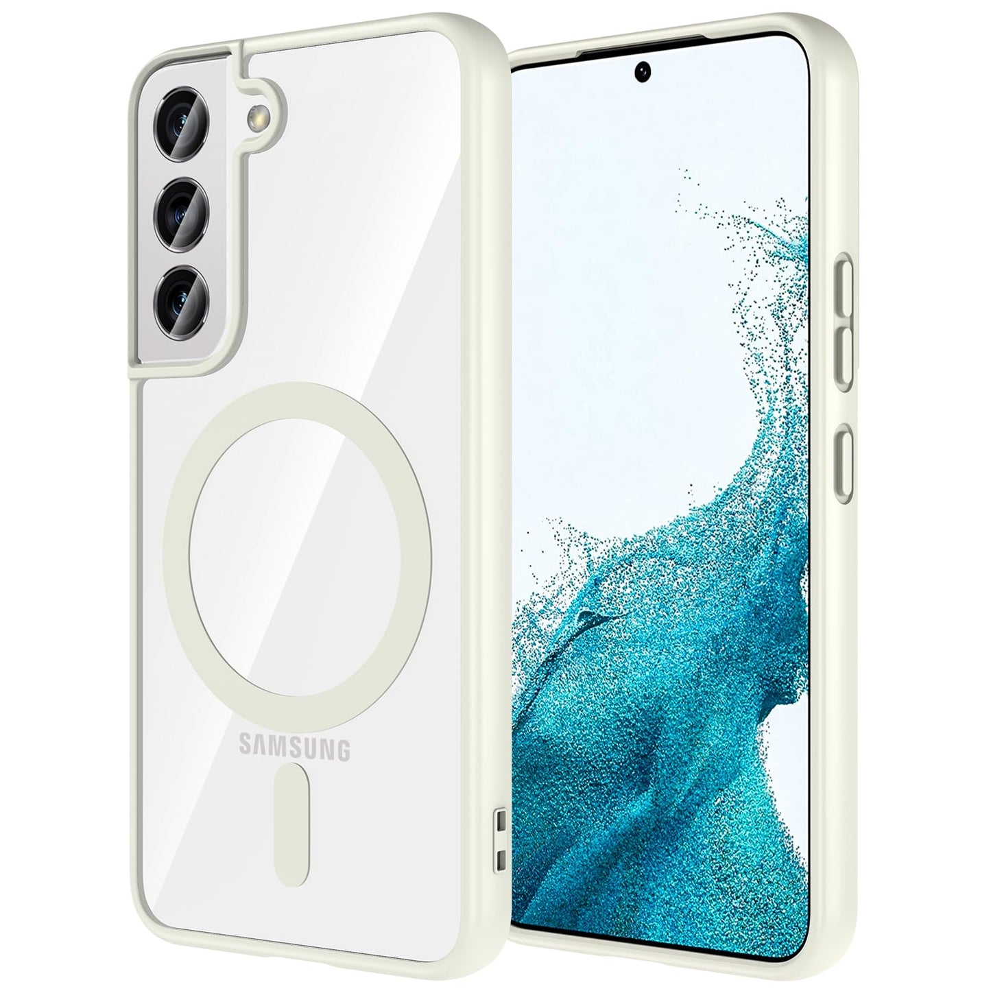 Hensinple for Samsung Galaxy S22 Ultra Case Magnetic, Galaxy S22 Ultra Phone Case [Compatible with Magsafe] Wireless Charging Translucent Back Cover Case 6.8 Inch,Black