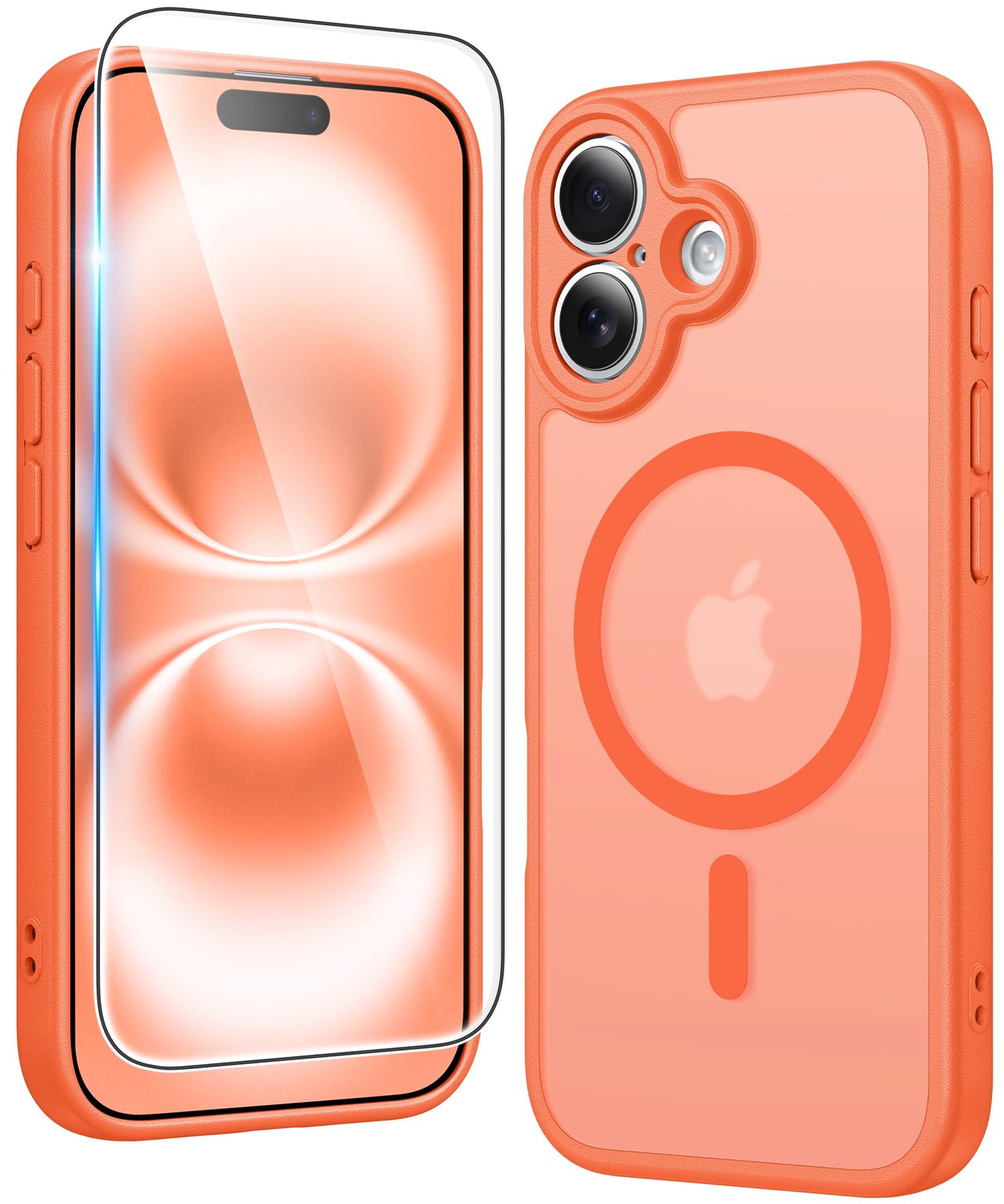 FNTCASE for iPhone 17 Case Clear: Magnetic Phone Cases with Screen Protector Drop Proof Compatible with Magsafe Slim Anti Yellowing Rugged Shockproof Protective Transparent Cell Cover (A-Clear)