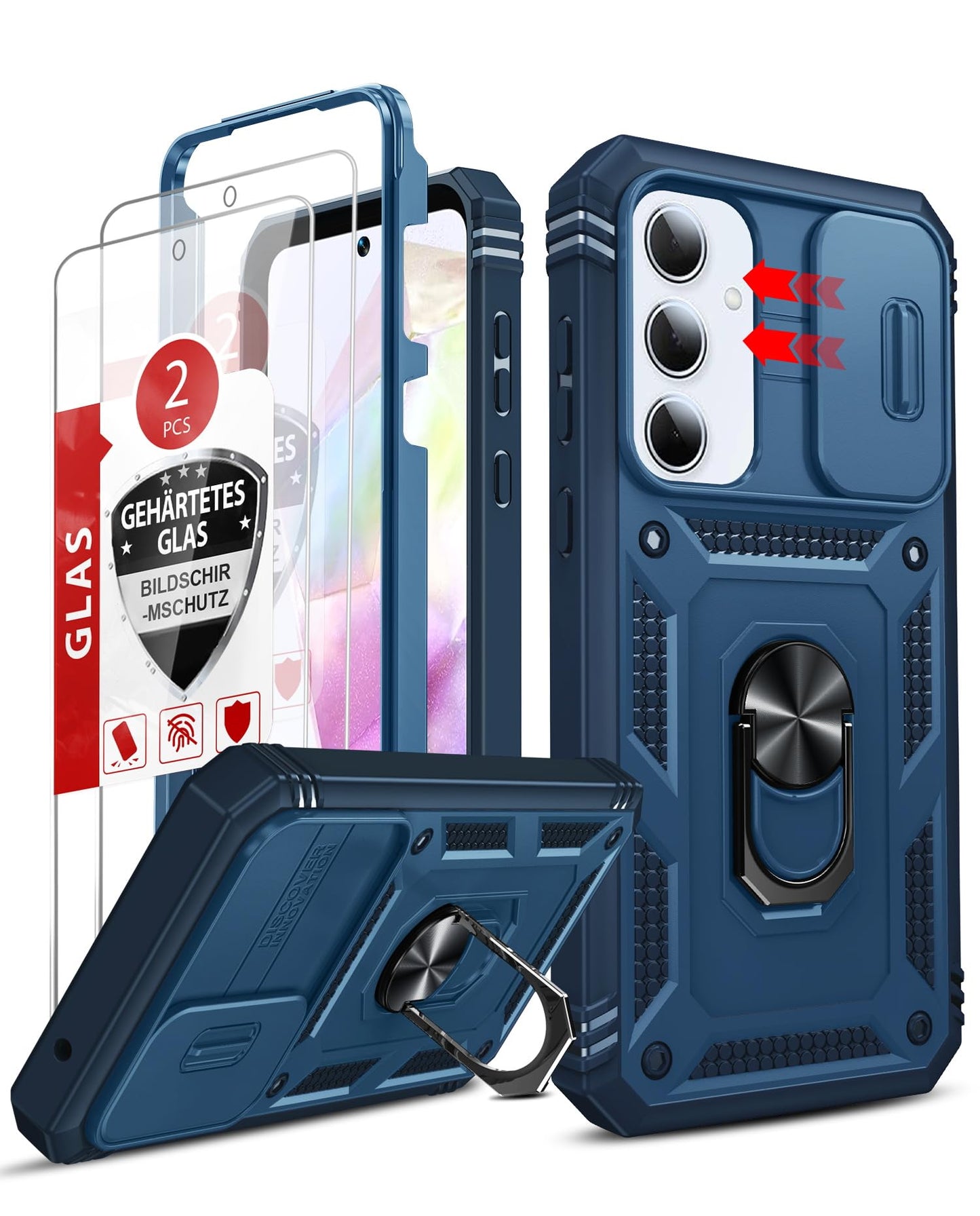 LeYi Compatible for Samsung Galaxy S24-FE Case: [𝗡𝗼𝘁 𝗳𝗶𝘁 𝗦𝟮𝟰 𝟱𝗚] Samsung S24 FE Case with S24FE Screen Protector X2 & Magnetic Stand, Military-Grade Cell Galaxy S 24 FE Phone, Black