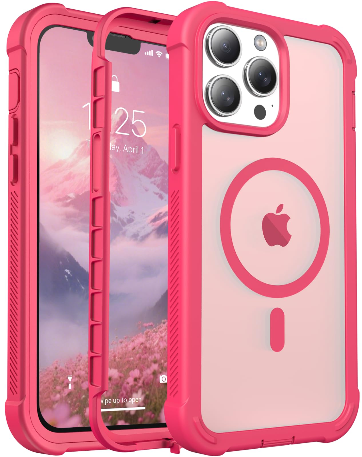 Magnetic for iPhone 17 Case, [Compatible with MagSafe][Military Grade Drop Protection][Heavy Duty Protection][Non-Slip][Shockproof] 2-Layer Durable Bumper Phone Case 6.3''-Black