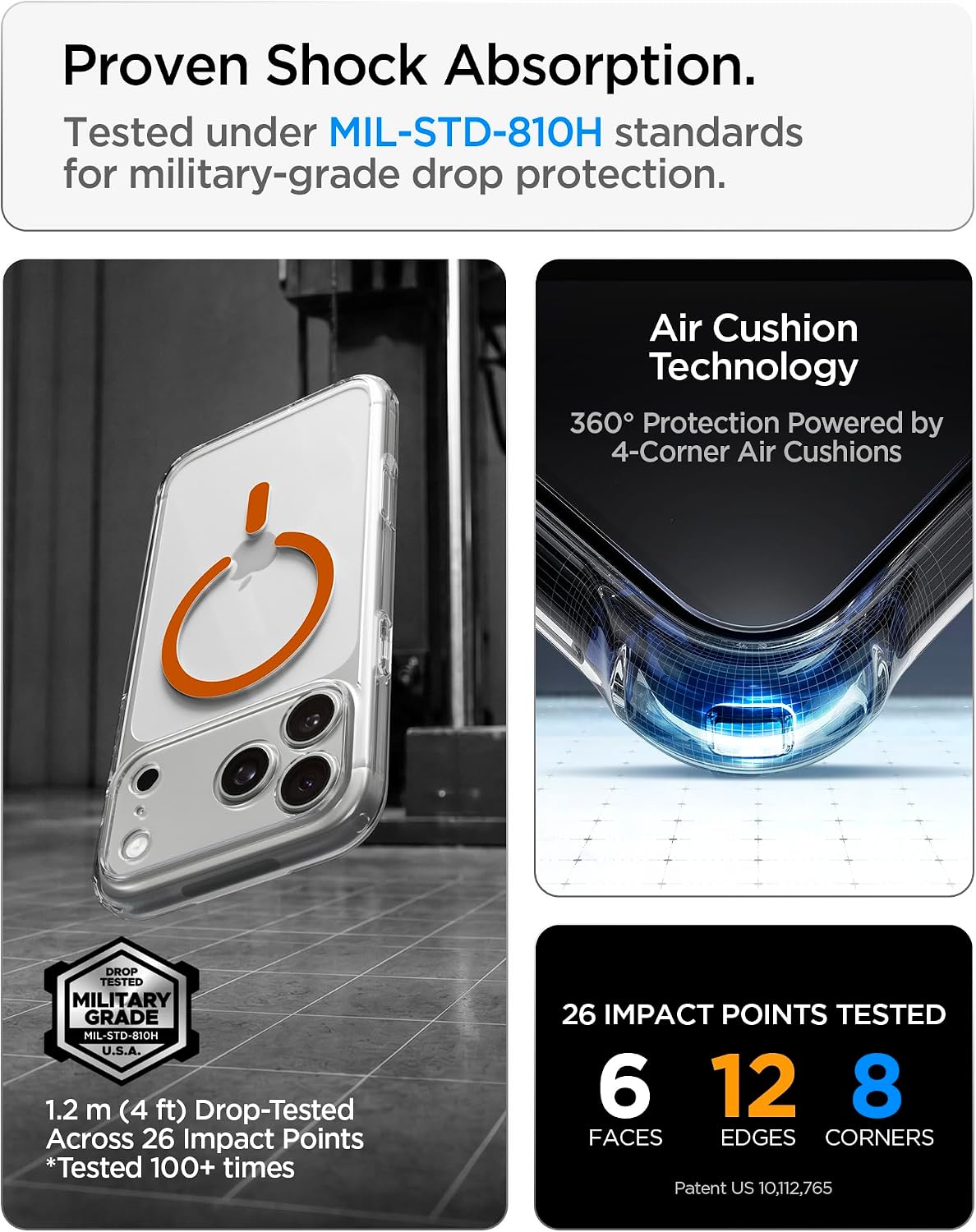 Spigen for iPhone 18 Pro Max Case, for iPhone 17 Pro Max Case, Clear Orange