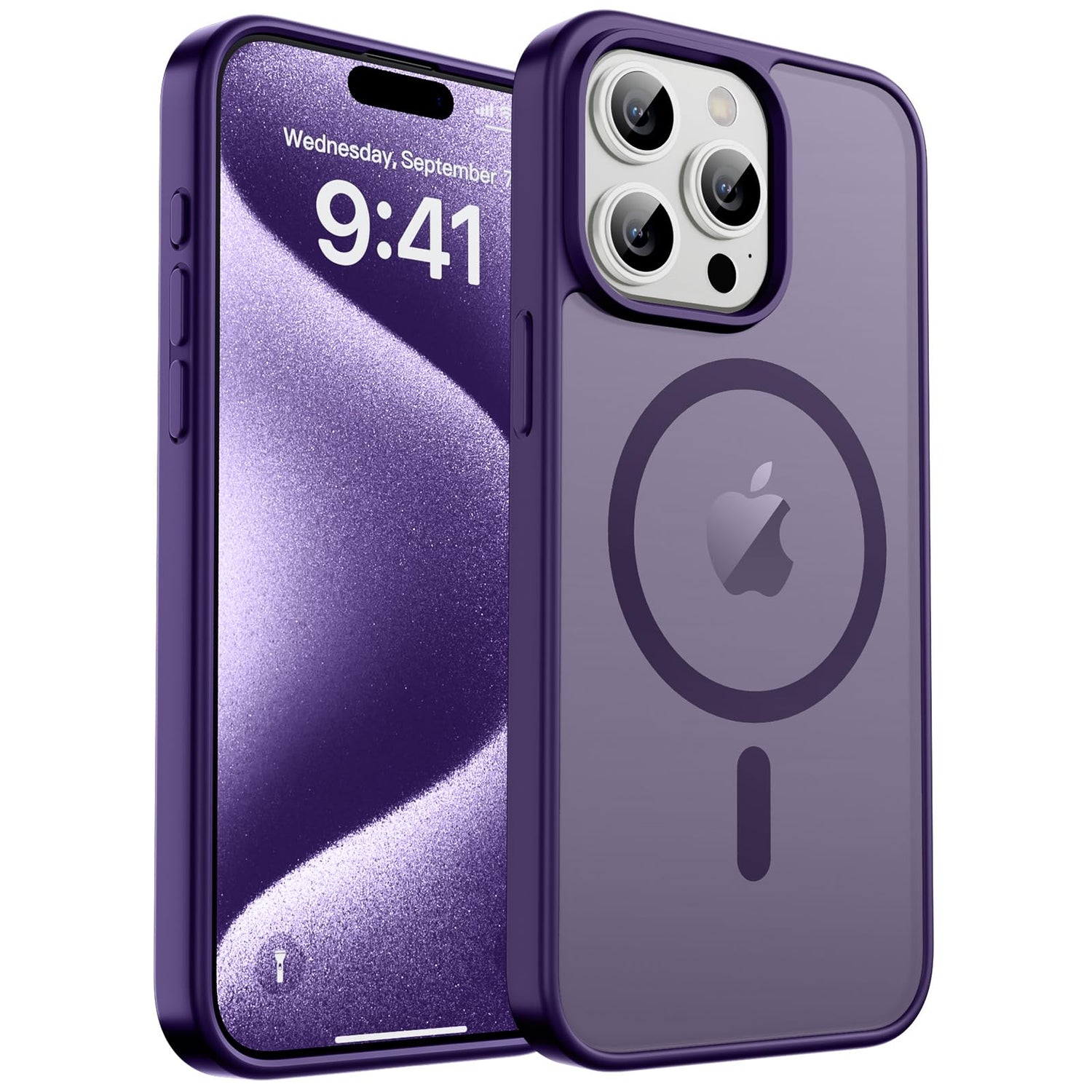 Magnetic for iPhone 17 Case, Upgraded [Camera Control Button] [Full Camera Protection] [with 1 Screen Protector] Translucent Matte Shockproof Protective Phone Cover, Mist Blue