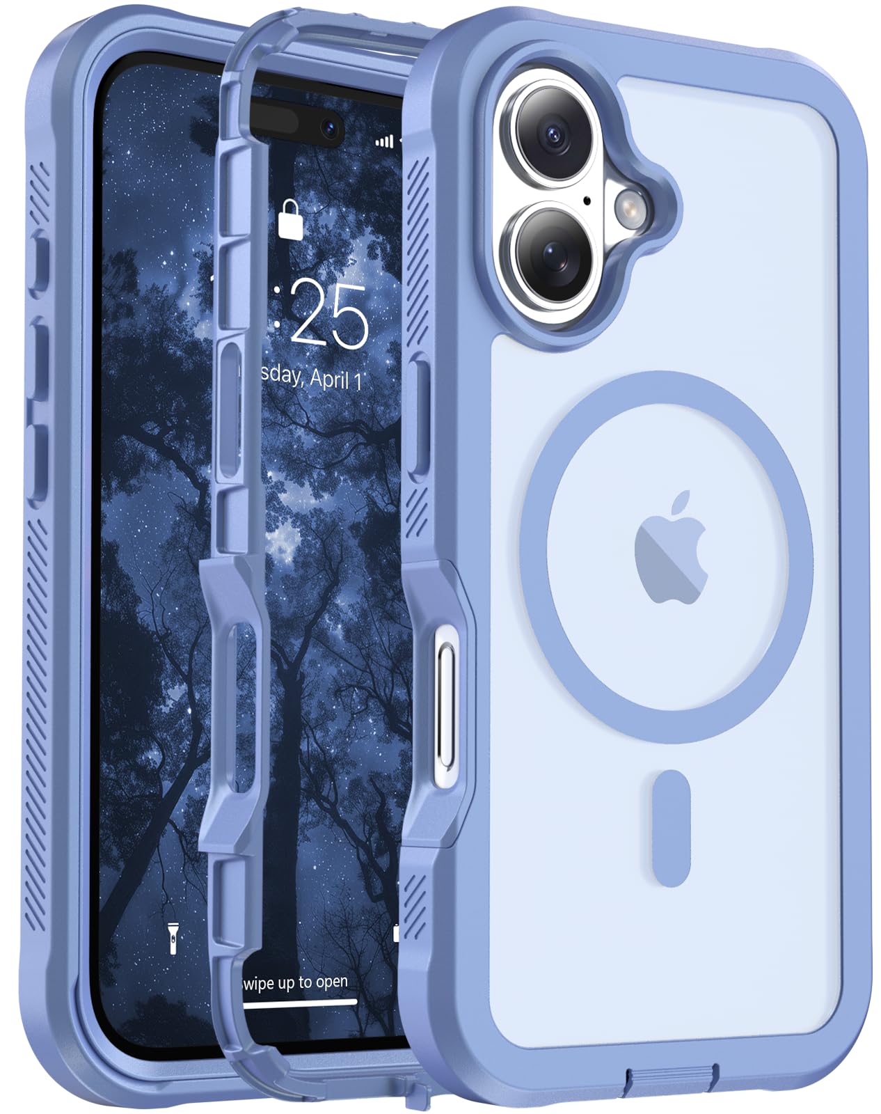 Magnetic for iPhone 17 Case, [Compatible with MagSafe][Military Grade Drop Protection][Heavy Duty Protection][Non-Slip][Shockproof] 2-Layer Durable Bumper Phone Case 6.3''-Black