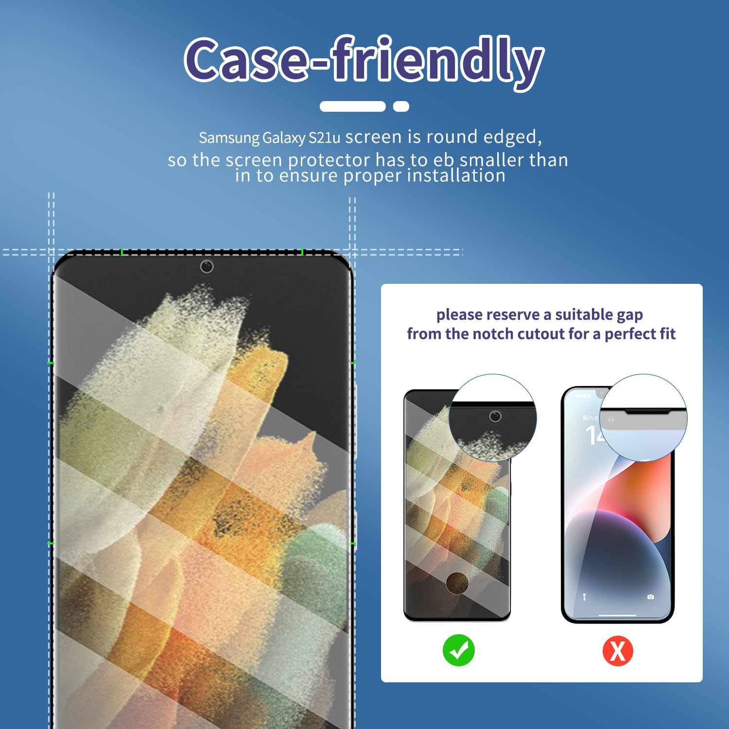 for Samsung Galaxy S21 Ultra Glass Screen Protector + Camera Lens Protector, 9HD Tempered Glass, Case Friendly, Anti Scratch Bubble Free Ultra Resistant