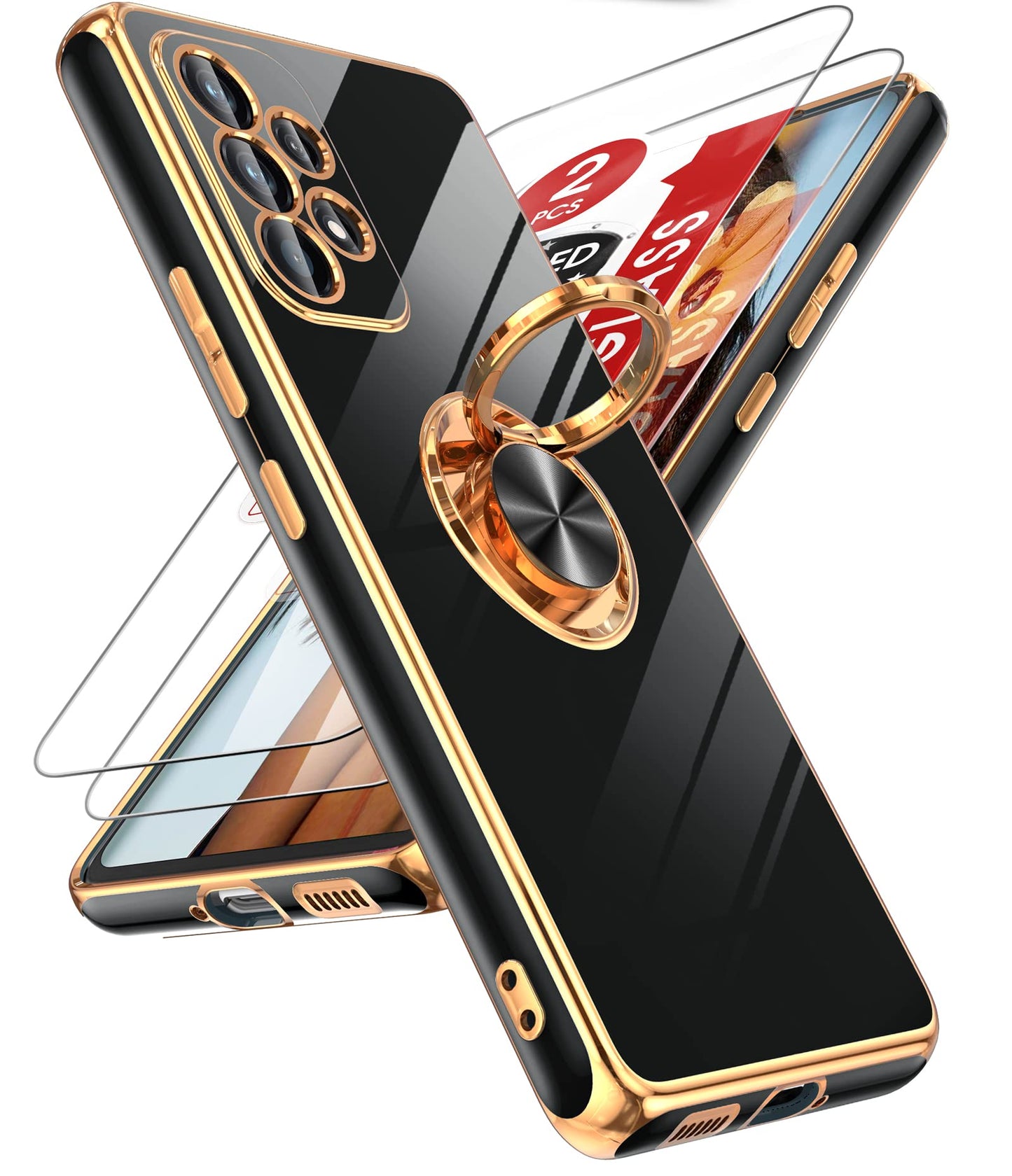 LeYi for Samsung Galaxy A26-5G Phone Case 360° Magnetic Kickstand, Black