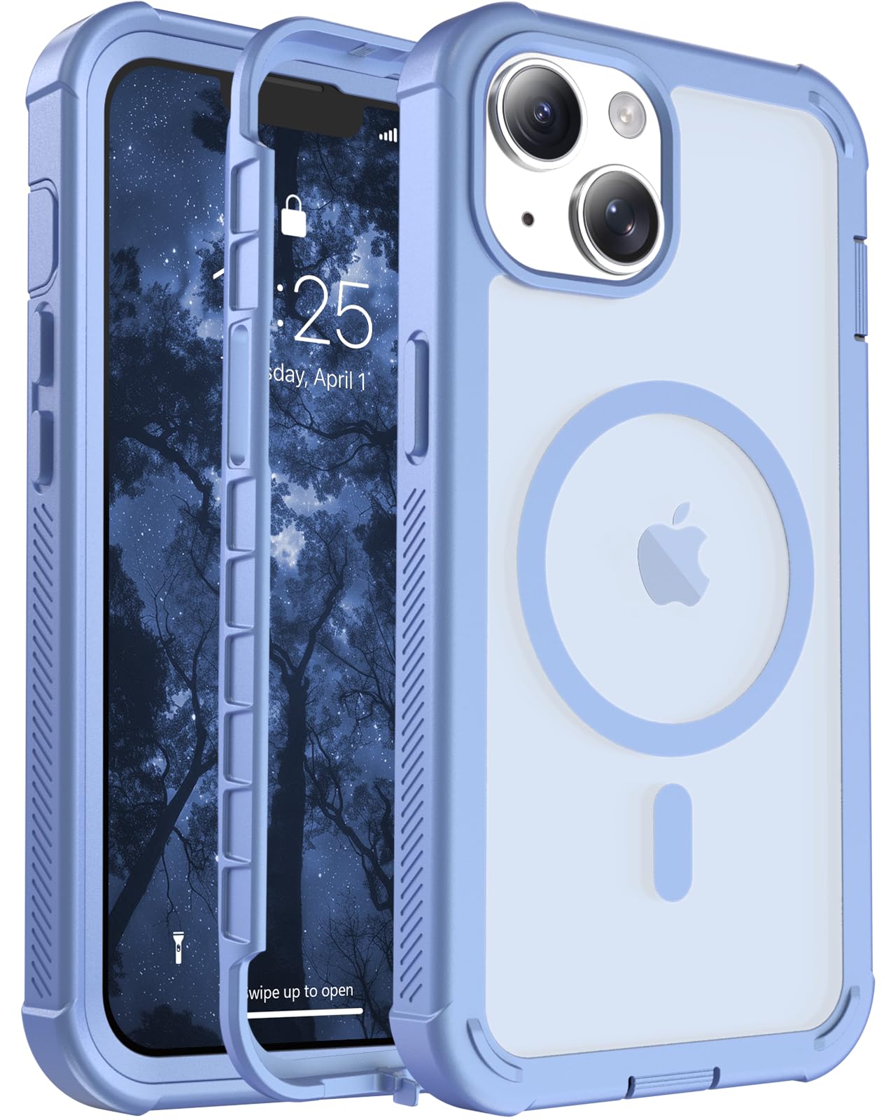 Magnetic for iPhone 17 Case, [Compatible with MagSafe][Military Grade Drop Protection][Heavy Duty Protection][Non-Slip][Shockproof] 2-Layer Durable Bumper Phone Case 6.3''-Black