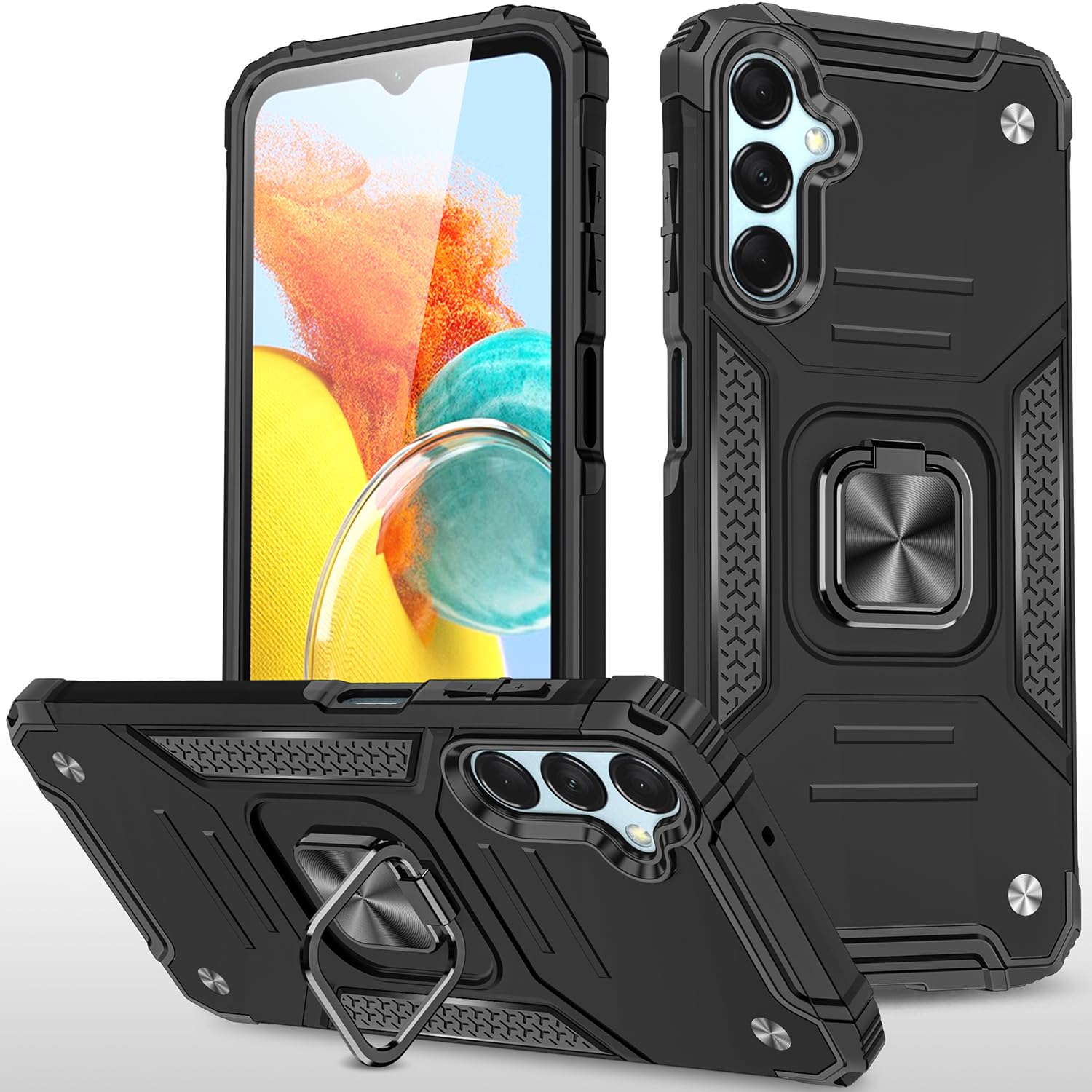 Dionsibei Galaxy A25 5G Case Military Grade Built-in Kickstand Case with Stand Holster Armor Heavy Duty Shockproof Cover Protective Case for Samsung Galaxy A25 5G Phone Case for Men Women (Blue)