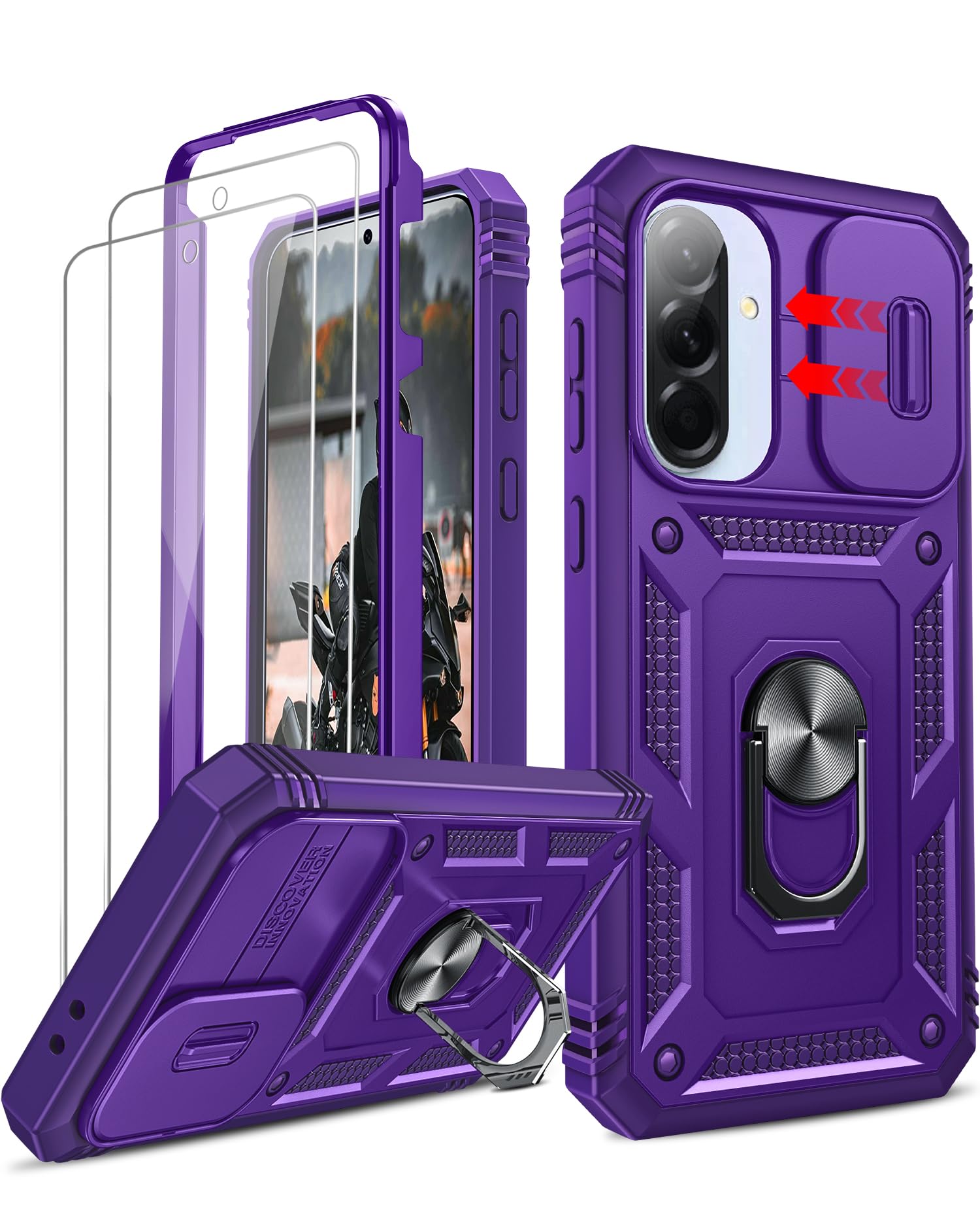 LeYi Compatible for Samsung Galaxy S24-FE Case: [𝗡𝗼𝘁 𝗳𝗶𝘁 𝗦𝟮𝟰 𝟱𝗚] Samsung S24 FE Case with S24FE Screen Protector X2 & Magnetic Stand, Military-Grade Cell Galaxy S 24 FE Phone, Black