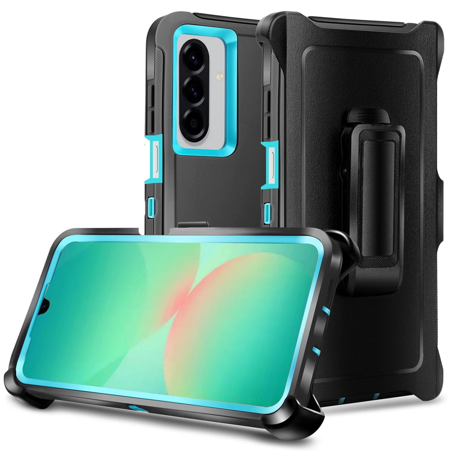 Belt Clip Case for Samsung Galaxy A25 (6.5"), 3 in 1 Full Body Shockproof Heavy Duty Military Grade Tough Durable Protection Case for Samsung Galaxy A25 5G 2024 Release