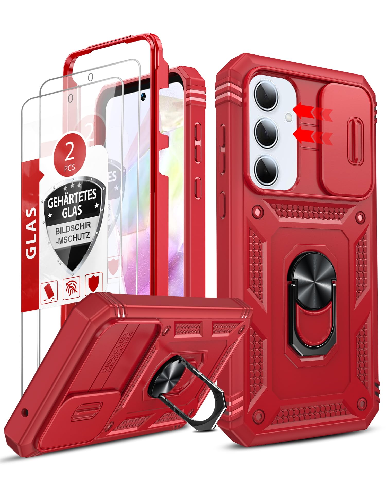 LeYi Compatible for Samsung Galaxy S24-FE Case: [𝗡𝗼𝘁 𝗳𝗶𝘁 𝗦𝟮𝟰 𝟱𝗚] Samsung S24 FE Case with S24FE Screen Protector X2 & Magnetic Stand, Military-Grade Cell Galaxy S 24 FE Phone, Black