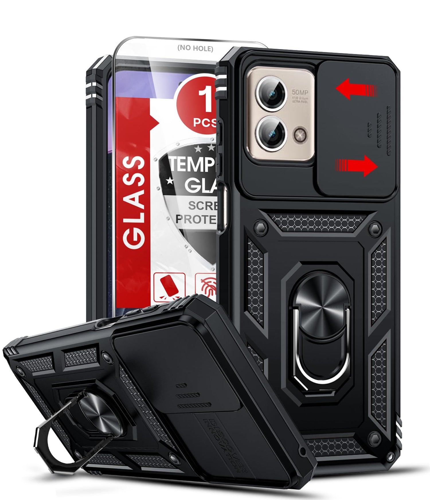 LeYi for Motorola Moto G Stylus 2025-Case: 【𝐍𝐨𝐭 𝐅𝐢𝐭 𝐌𝐨𝐭𝐨 𝐆 𝟐𝟎𝟐𝟓】Moto G Stylus 2026 Case 5G, Slide Camera Cover Screen Protector, Tough Armor Android Unlocked Phone Magnetic Stand, Black