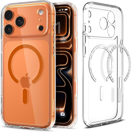 Spigen for iPhone 18 Pro Max Case, for iPhone 17 Pro Max Case, Clear Orange