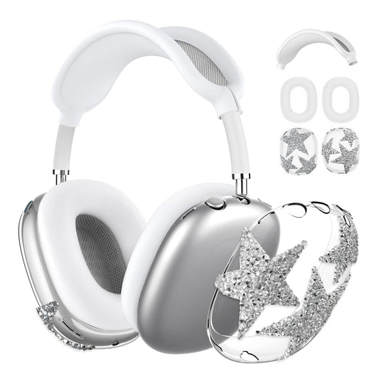 3-in-1 Silicone Case Cover for AirPods Max Headphones, Apple AirPod Max Accessory Protective Cover, Headband/Ear Cups/Ear Pad Covers, Anti-Scratch and Sweatproof