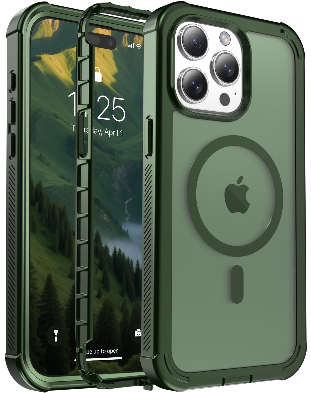 Magnetic for iPhone 17 Case, [Compatible with MagSafe][Military Grade Drop Protection][Heavy Duty Protection][Non-Slip][Shockproof] 2-Layer Durable Bumper Phone Case 6.3''-Black