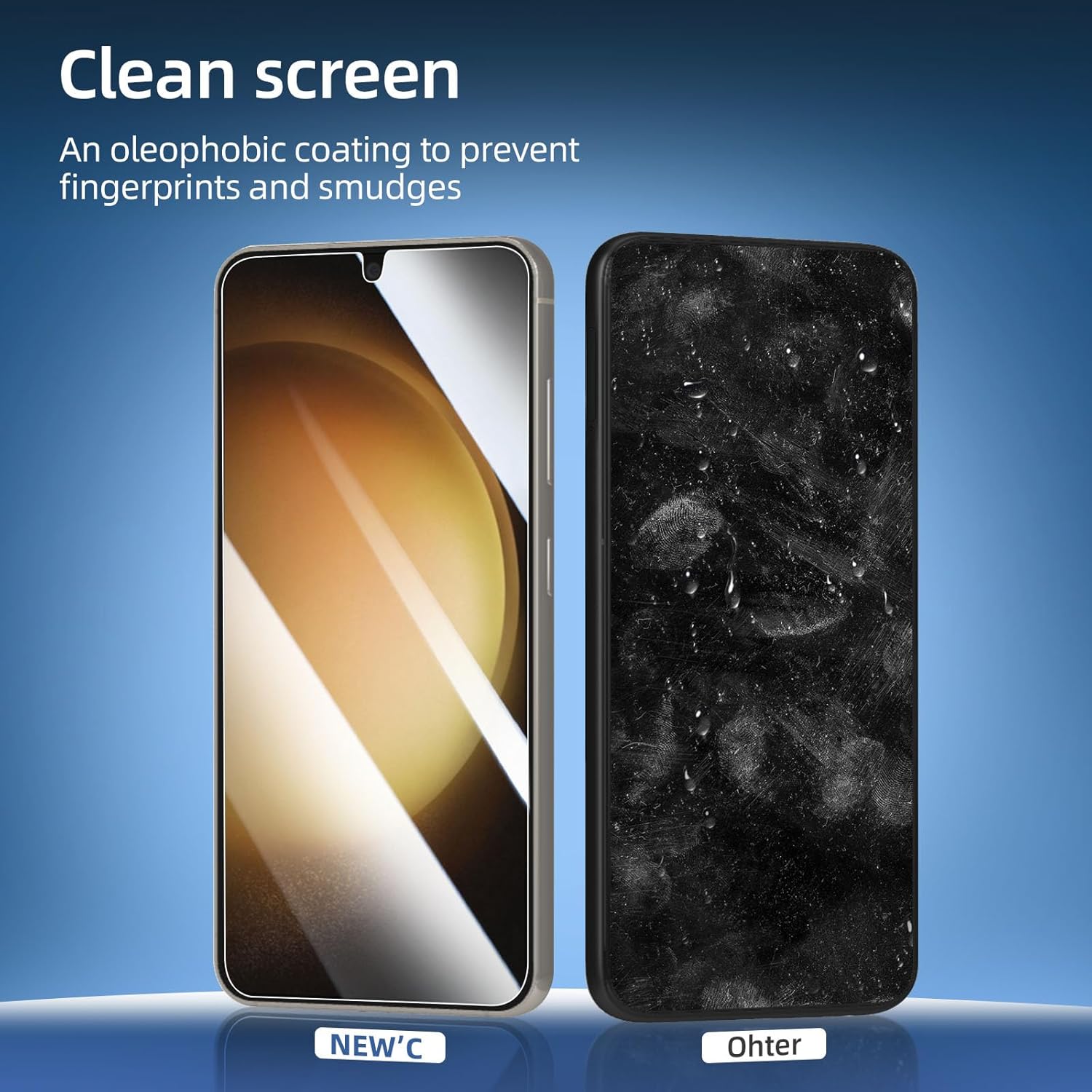 NEW'C 3 Pack Designed for Samsung Galaxy S24 Screen Protector Tempered Glass,(NON Compatible with S24 Plus, S24 Ultra), Case Friendly Ultra Resistant