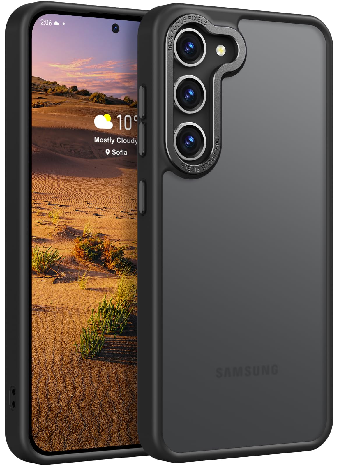 Rayboen for Samsung Galaxy S23 Case Magnetic, [Compatible with Magsafe] Protective Skin Feel Matte Phone Cover for Samsung S23 with Semi-Clear Hard Back & Soft Edge, Matte Purple