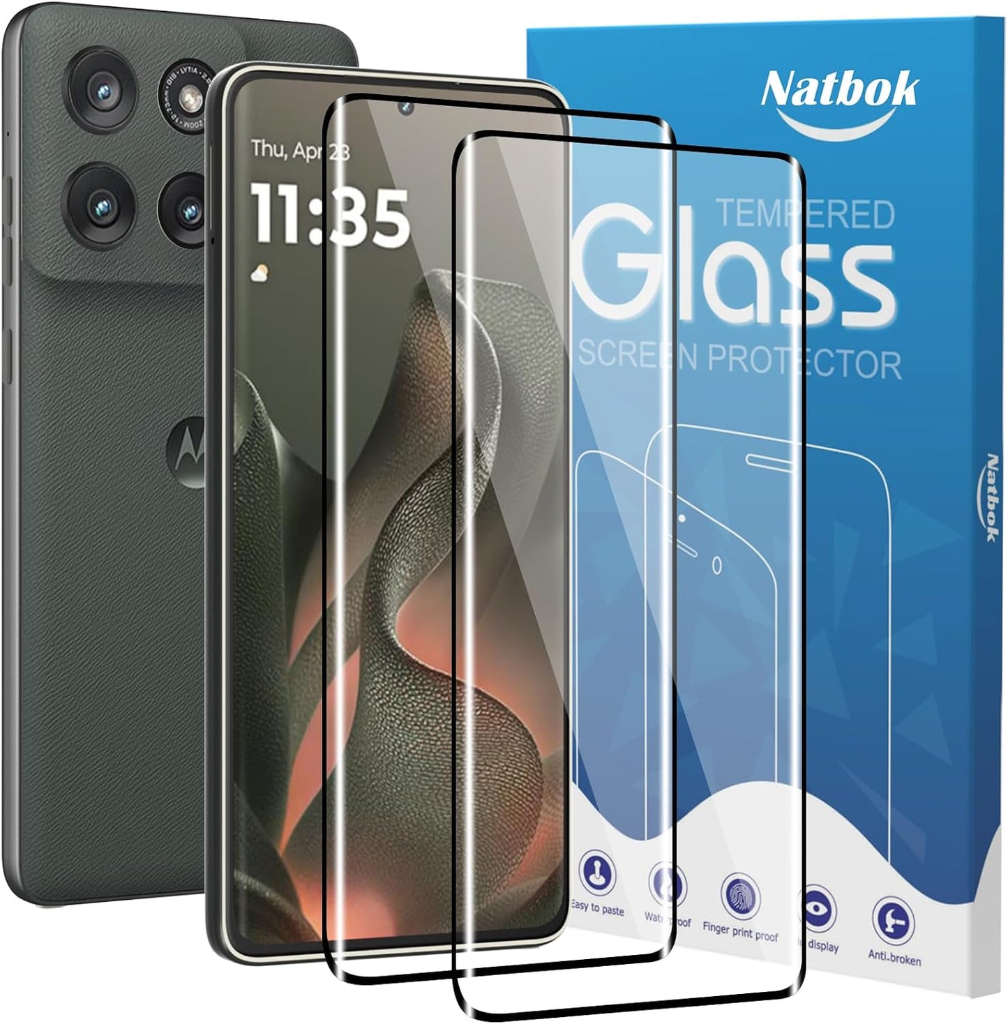 2 Pack 3D Compatible with Motorola Edge 2025/Moto Edge 60 Fusion/60 Pro Screen Protector,9H Tempered Glass Film,HD Clear Scratch Resistant,Bubble-Free for Moto Edge 2025 Screen Protector
