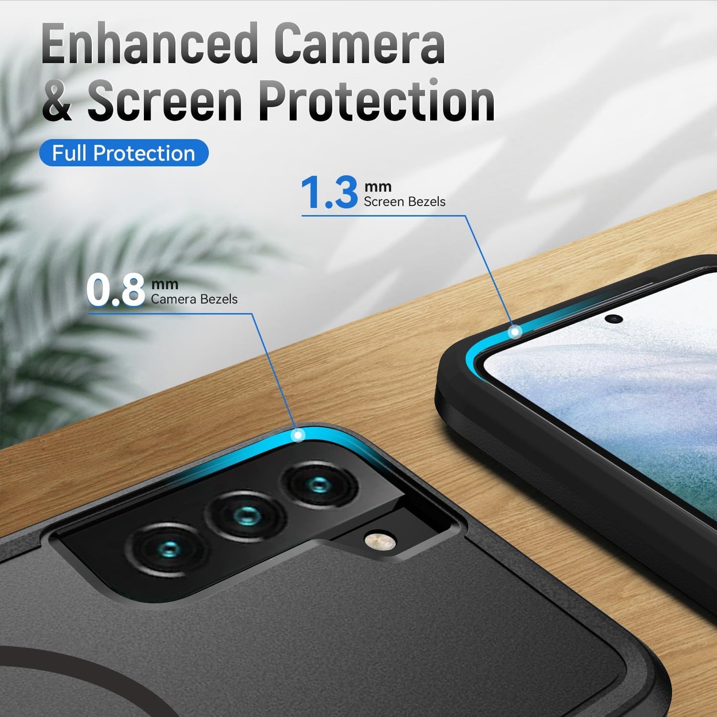 for Samsung Galaxy S22 Case,[Compatible with Magsafe] [Military Grade Drop Tested] Dual Layer Shockproof Magnetic Tough Rugged Protective Phone Case -6.1 inch (Black)