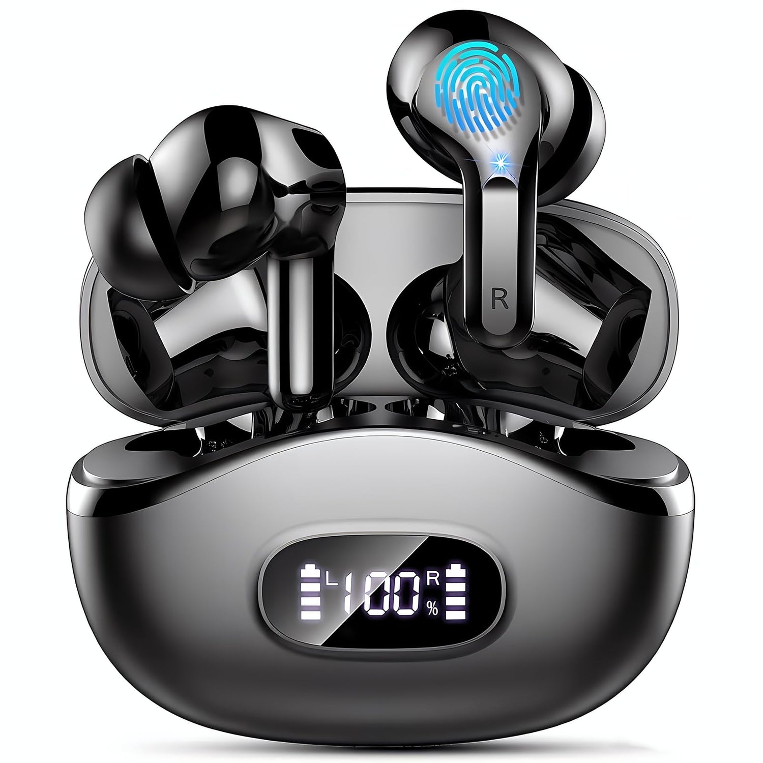 Wireless Earbuds, 48Hrs 2026 Bluetooth Headphones, Hi-Fi Stereo Deep Bass Ear Buds, ENC Noise Cancelling Mic, Clear Calls, IP-X7 Waterproof, USB Sport Earphones in Ear for Phones Laptop Pad, White