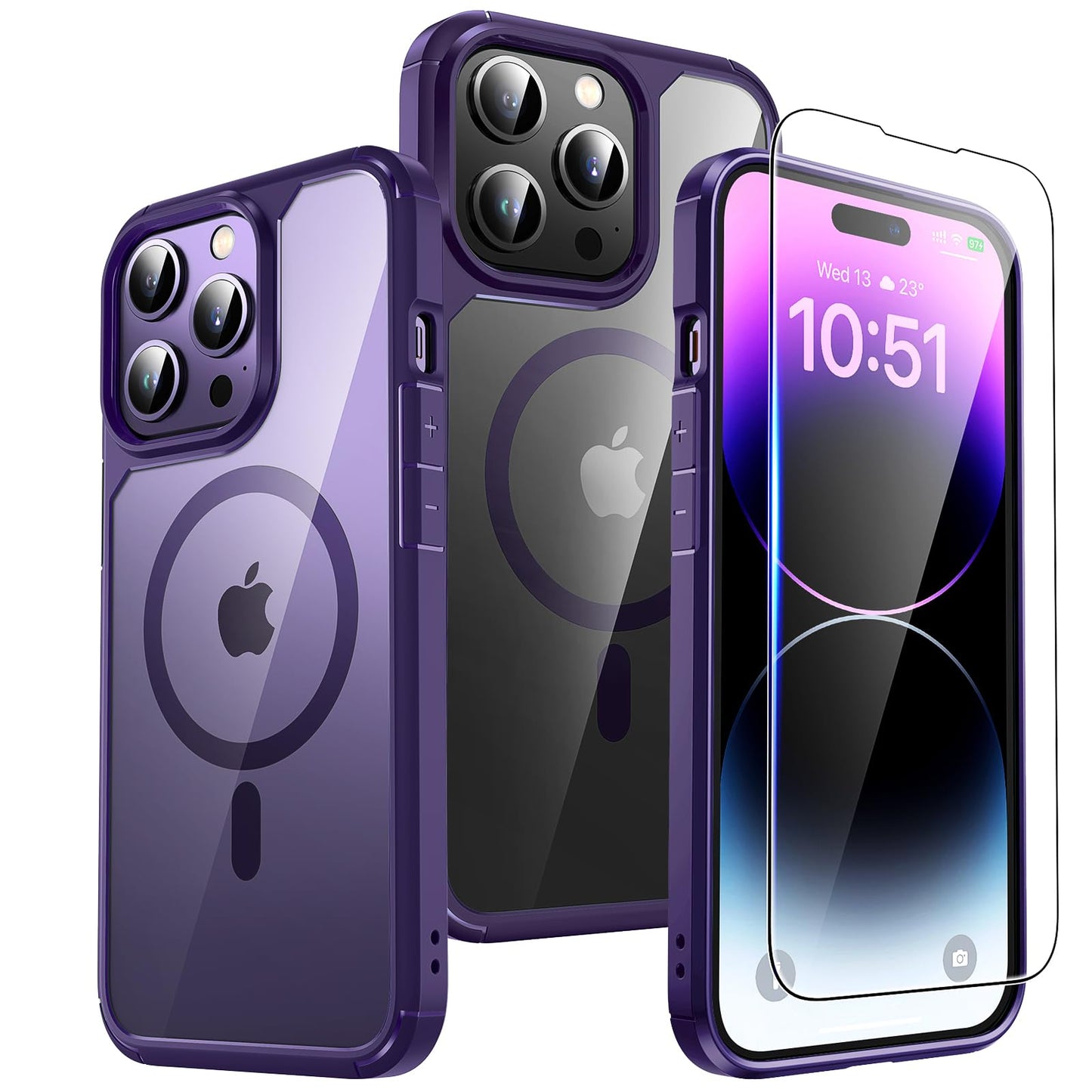 TAURI for iPhone 17 Case, Anti-Yellowing with Screen Protector, Military-Grade Protection Shockproof Slim Phone Case for iPhone 17, Clear