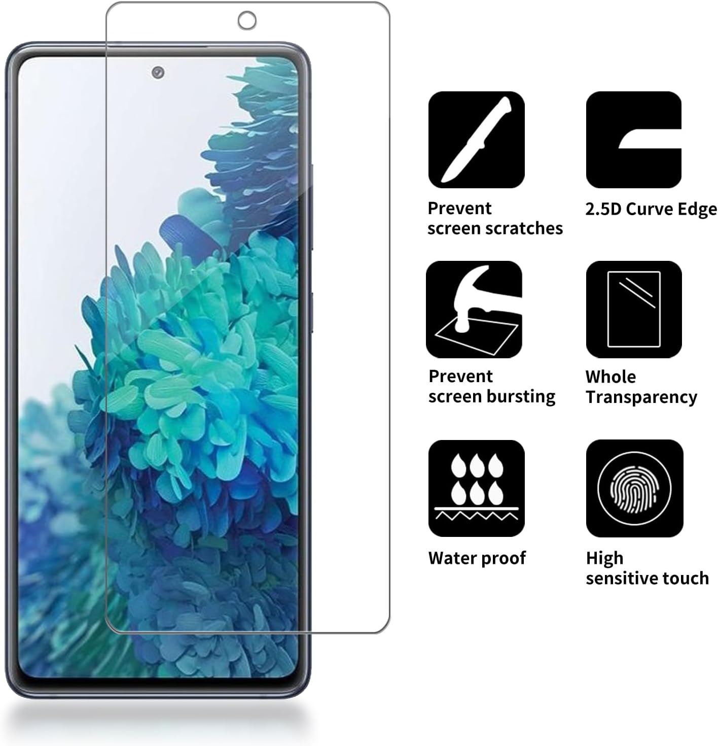 4 Pack Glass Screen Protector Compatible for Samsung Galaxy S20 FE 5G / SM-g781u [9H Hardness]-HD Screen Tempered Glass, Scratch Resistant,Easy Install [Case Friendly]
