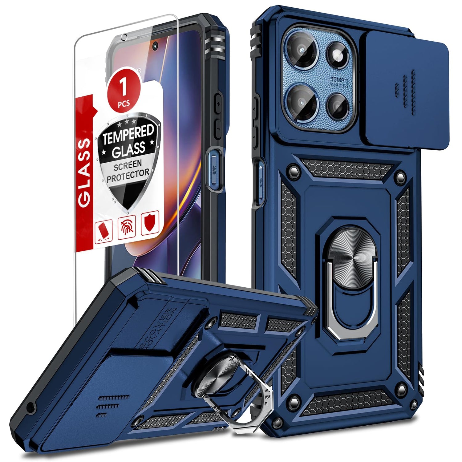 LeYi for Motorola Moto G Stylus 2025-Case: 【𝐍𝐨𝐭 𝐅𝐢𝐭 𝐌𝐨𝐭𝐨 𝐆 𝟐𝟎𝟐𝟓】Moto G Stylus 2026 Case 5G, Slide Camera Cover Screen Protector, Tough Armor Android Unlocked Phone Magnetic Stand, Black