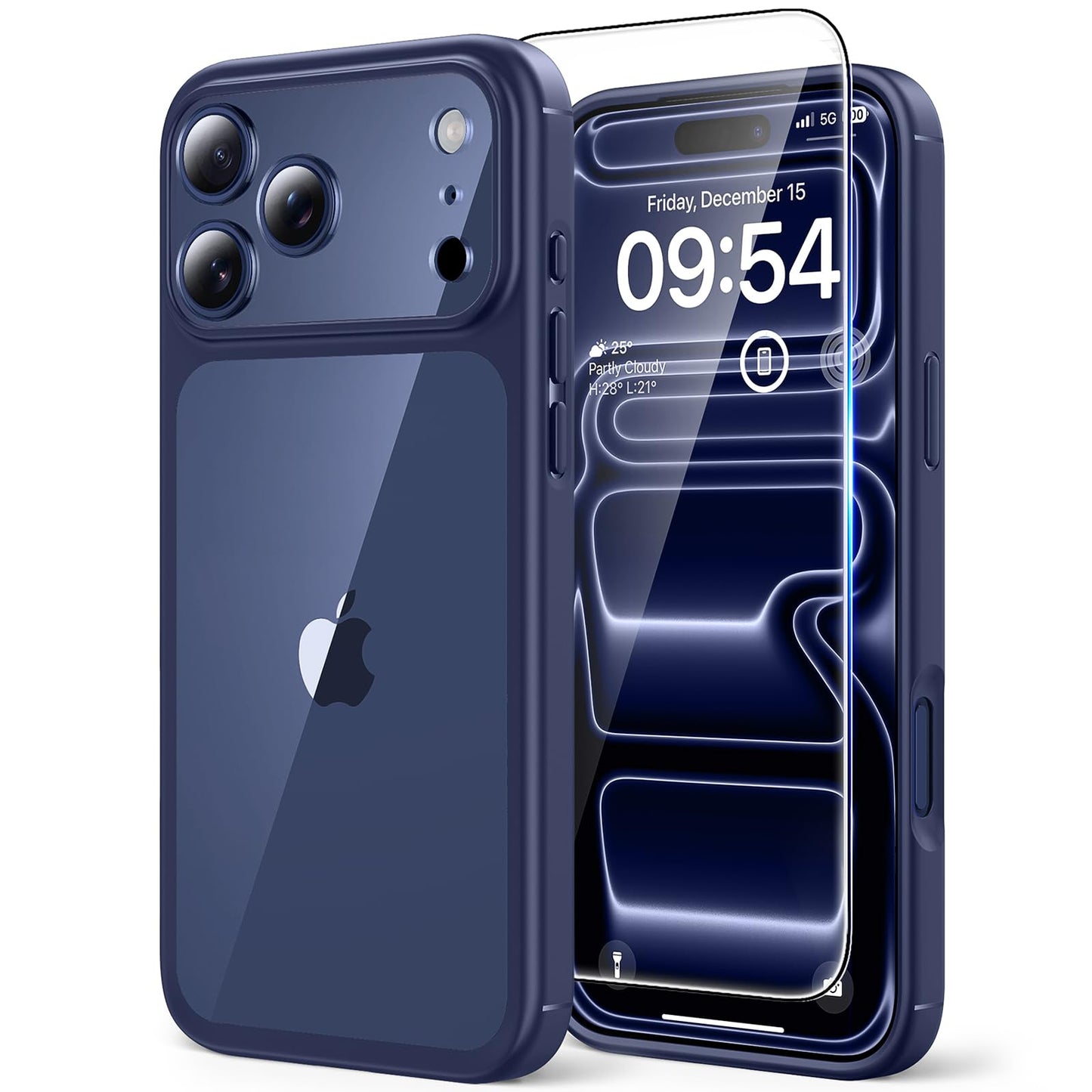 TAURI for iPhone 17 Case, Anti-Yellowing with Screen Protector, Military-Grade Protection Shockproof Slim Phone Case for iPhone 17, Clear