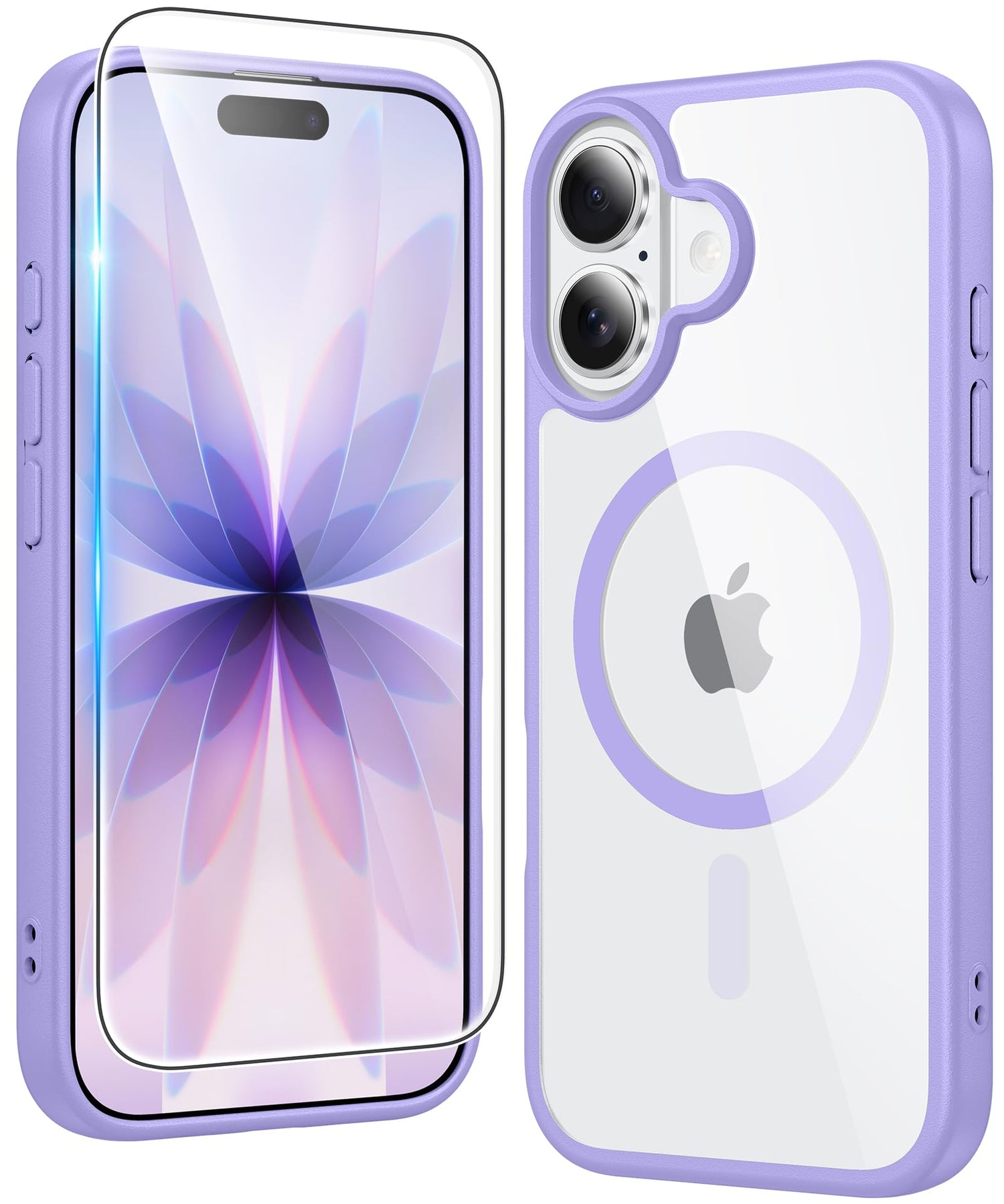 FNTCASE for iPhone 17 Case Clear: Magnetic Phone Cases with Screen Protector Drop Proof Compatible with Magsafe Slim Anti Yellowing Rugged Shockproof Protective Transparent Cell Cover (A-Clear)