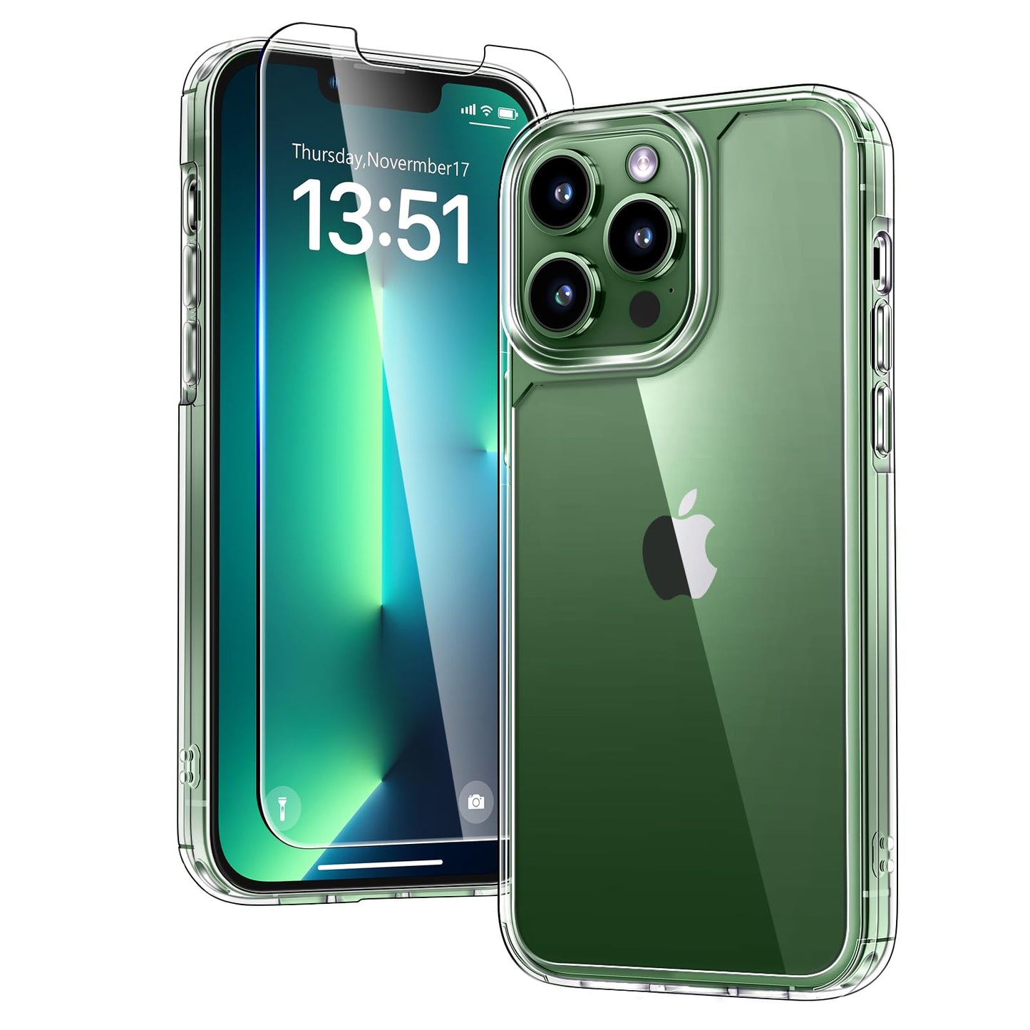 TAURI for iPhone 17 Case, Anti-Yellowing with Screen Protector, Military-Grade Protection Shockproof Slim Phone Case for iPhone 17, Clear