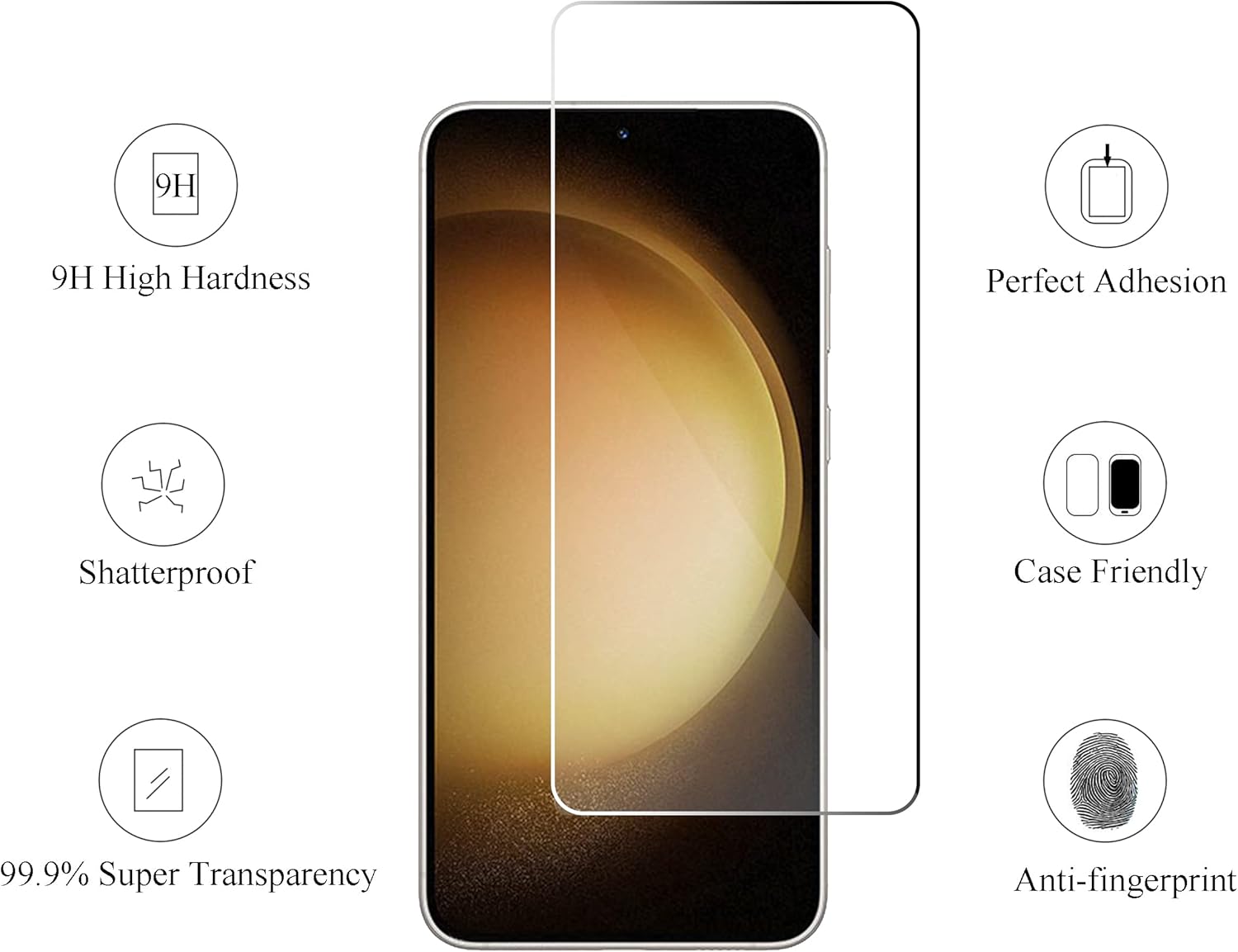 Ailun Screen Protector for Galaxy S23+/ S23 Plus [6.6 Inch] 3Pack + 3Pack Camera Lens Tempered Glass Fingerprint Unlock 0.25mm Ultra Clear Anti-Scratch Case Friendly [Not For S23 Ultra]