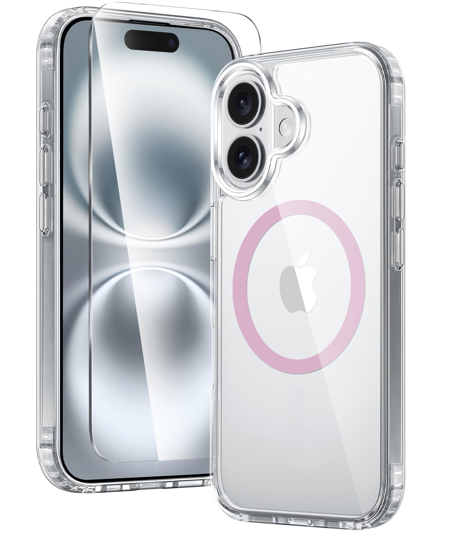 FNTCASE for iPhone 17 Case Clear: Magnetic Phone Cases with Screen Protector Drop Proof Compatible with Magsafe Slim Anti Yellowing Rugged Shockproof Protective Transparent Cell Cover (A-Clear)